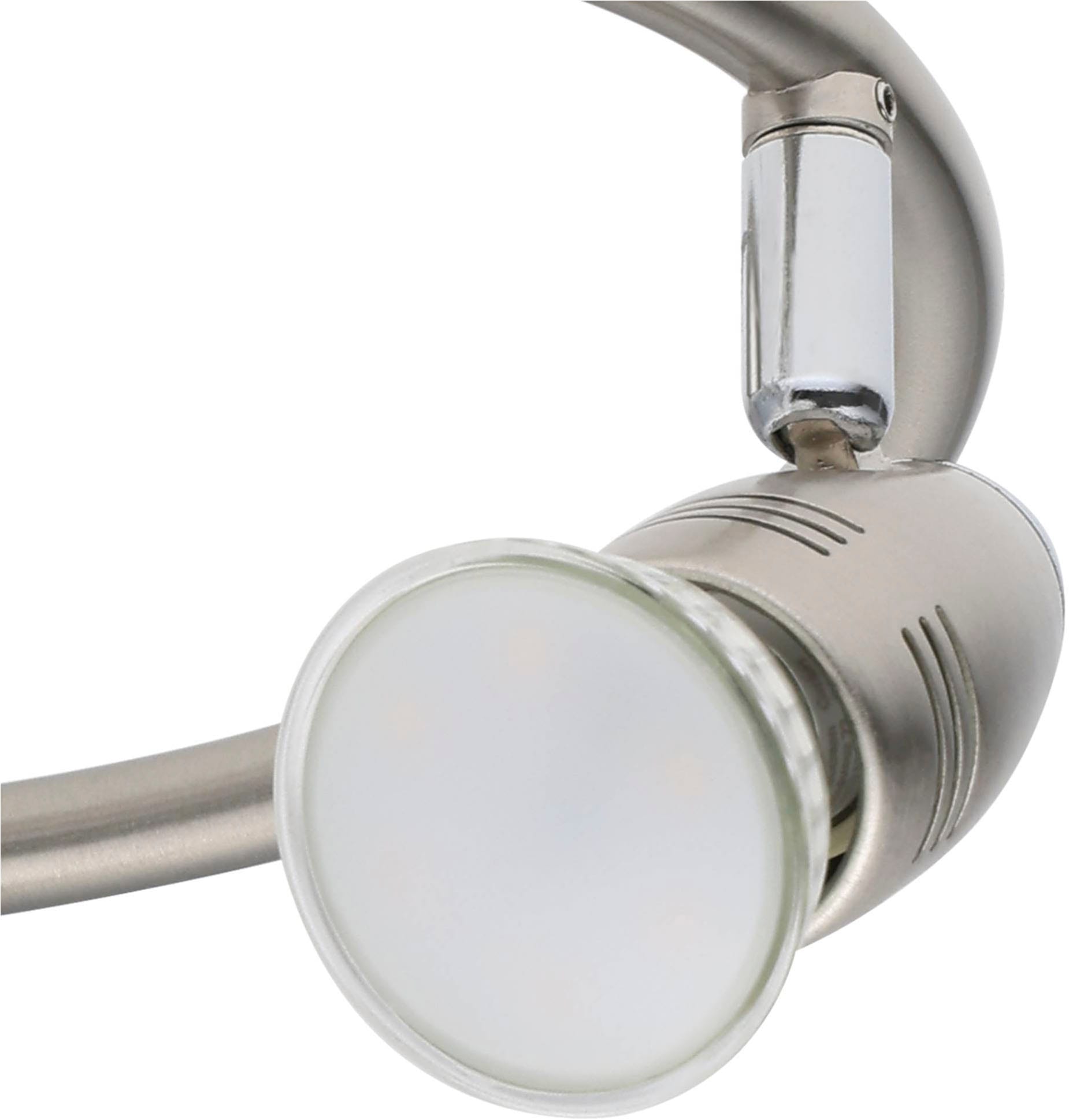 EGLO Deckenleuchte »Magnum-LED Deckenlampe, Deckenstrahler, Wohnzimmerlampe, Metall, GU10« GU10 1 Stk. Warmweiß Spot - L25,5 x H29,5 cm - nickel-matt, chrom - 3X2,8W inkl.