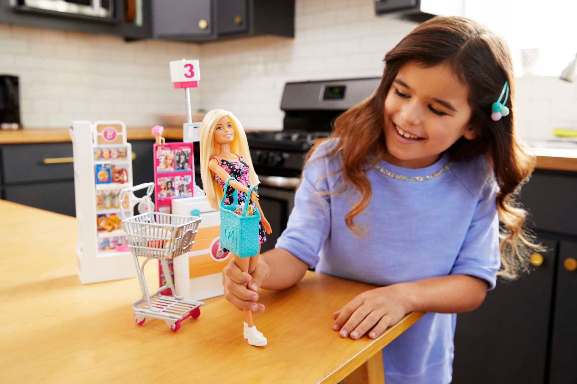 Barbie Anziehpuppe »Supermarkt und Supermarkt) Puppe«, tlg., (Set, bei inkl. 20