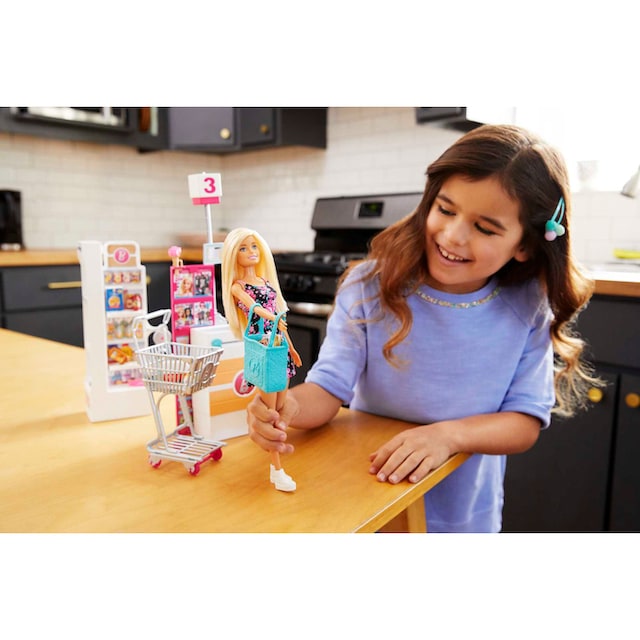 Barbie Anziehpuppe »Supermarkt und Puppe«, (Set, 20 tlg., inkl. Supermarkt)  bei