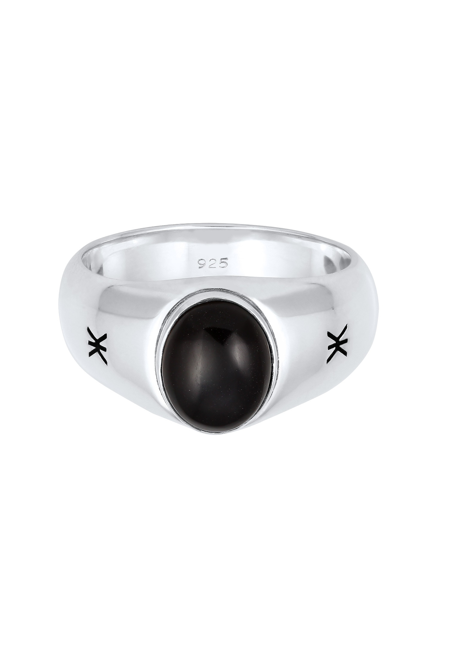 Kuzzoi Siegelring »Ring Herren Siegelring Onyx Klassik Logo 925 Silber«