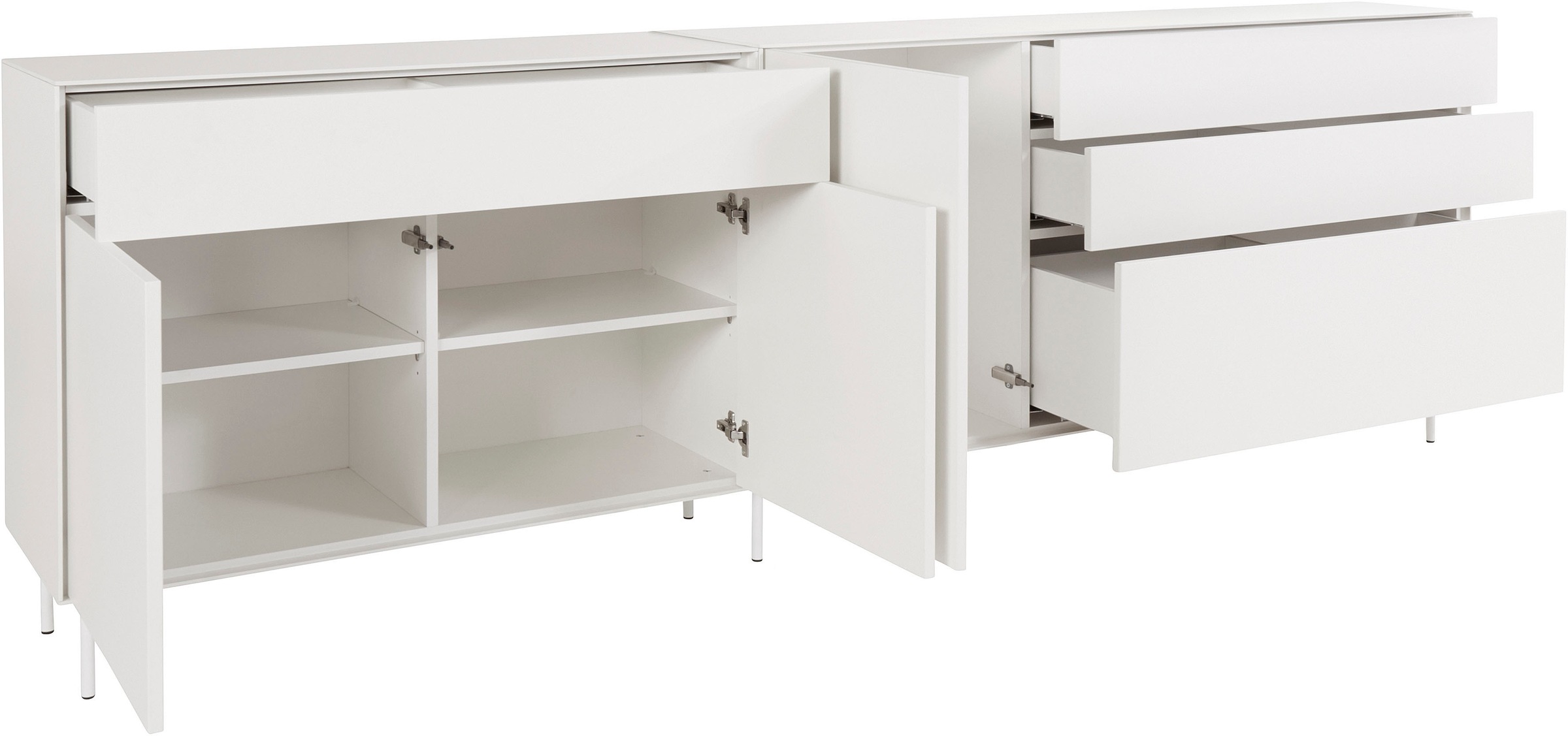 LeGer Home by Lena Gercke Sideboard »Essentials«, (2 St.), Breite: 279cm, MDF lackiert, Push-to-open-Funktion