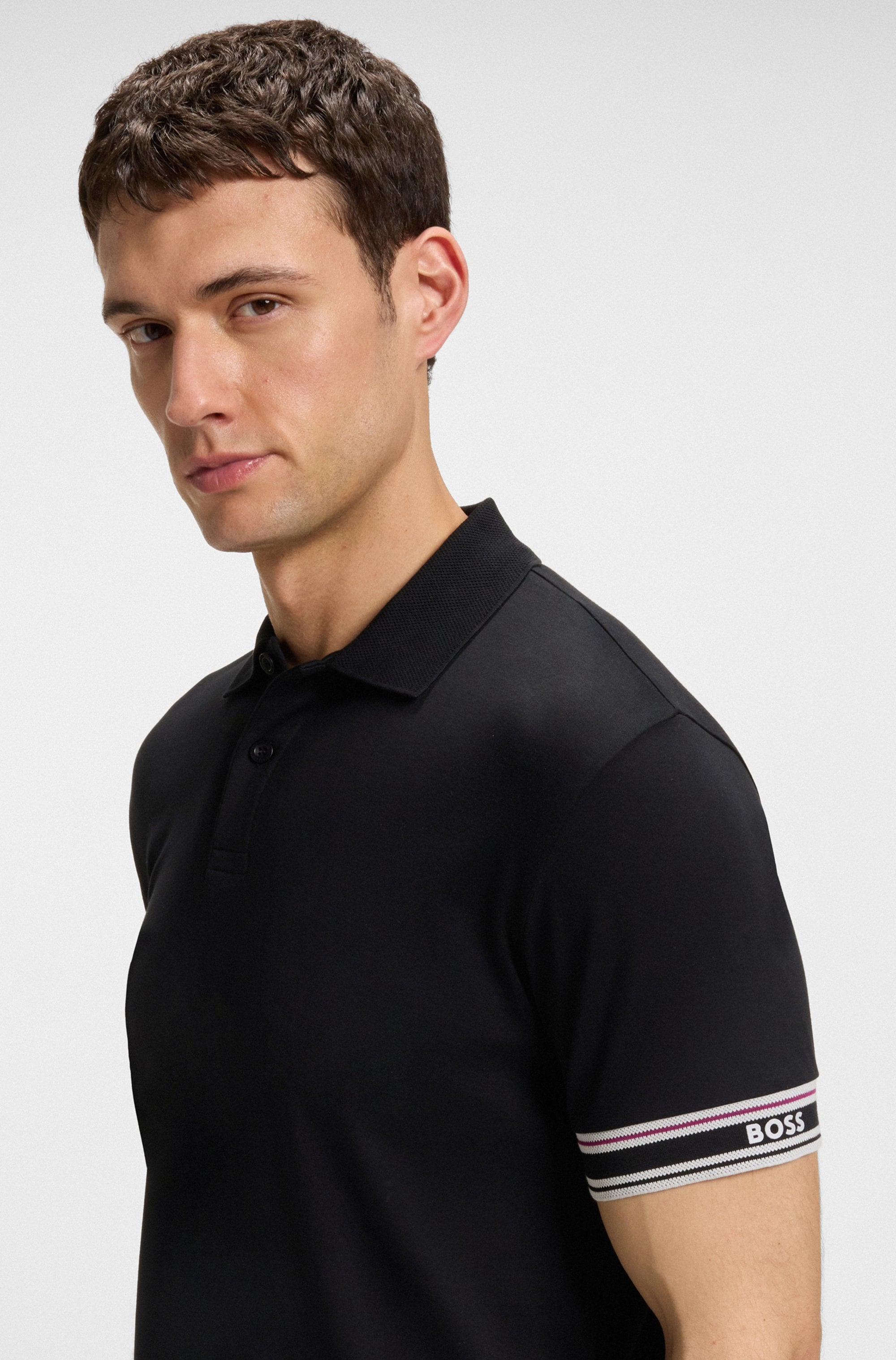 BOSS GREEN Poloshirt »Polo Zone«, mit Piqué-Streifen und einem Logo am Ärmel