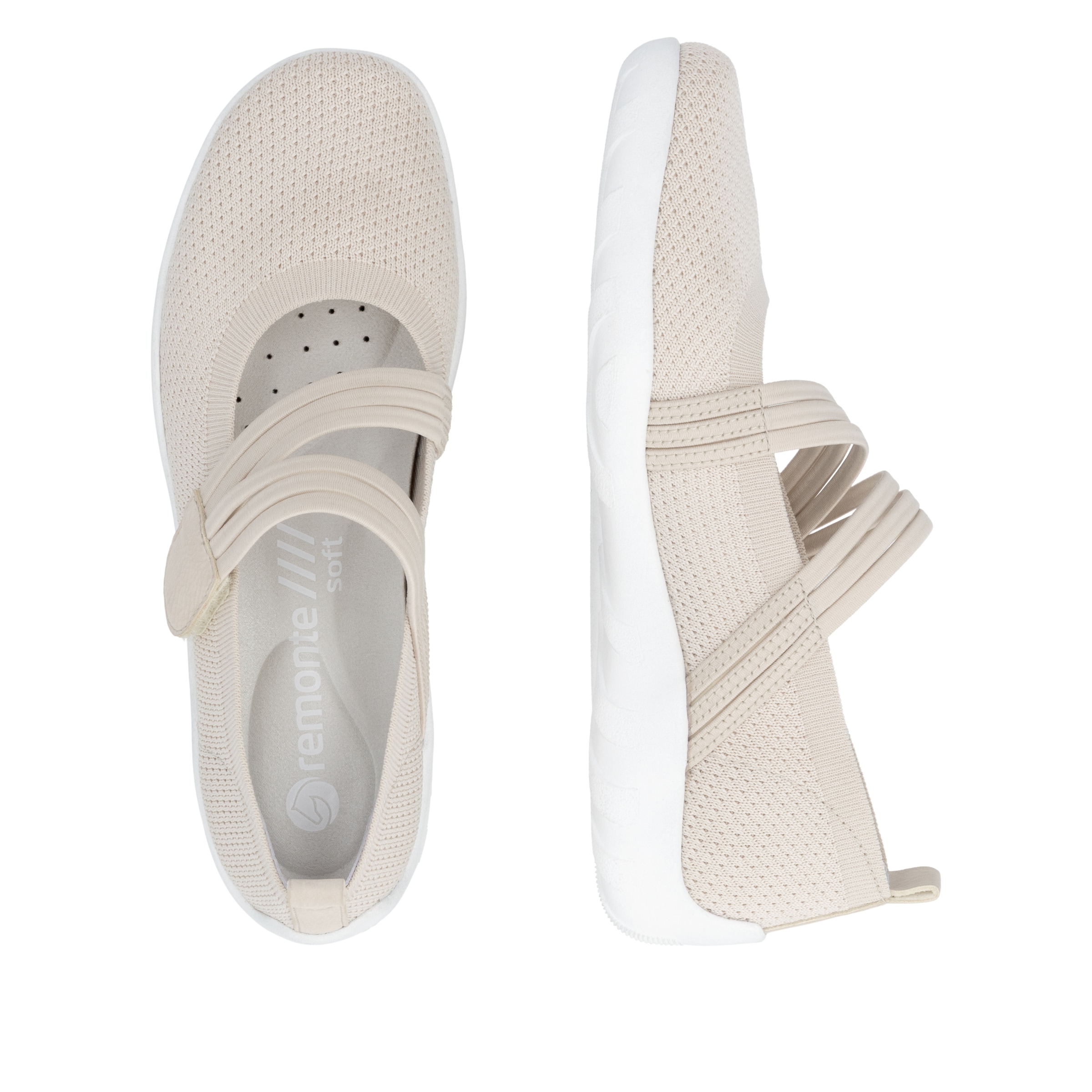 Remonte Riemchenballerina  Slipper, Schlupfschuh, Sommerschuh, Klettschuh mit Softfußbett