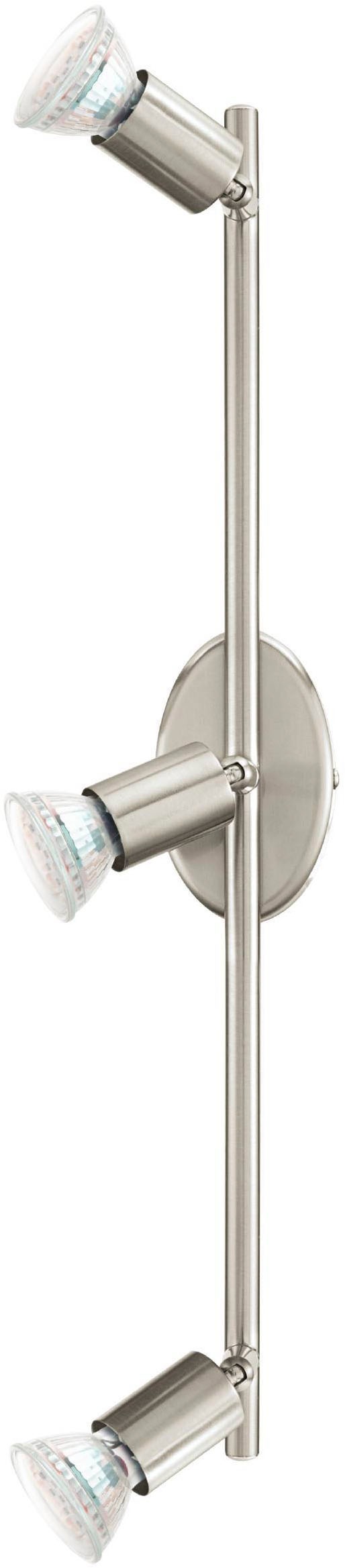 EGLO Deckenleuchte »Buzz-LED Deckenlampe, Wohnzimmerlampe aus Metall, Küchenlampe, GU10« GU10 1 Stk. Spot - L48,5 x B6,5 cm - nickel-matt - 3X2,8W inkl.