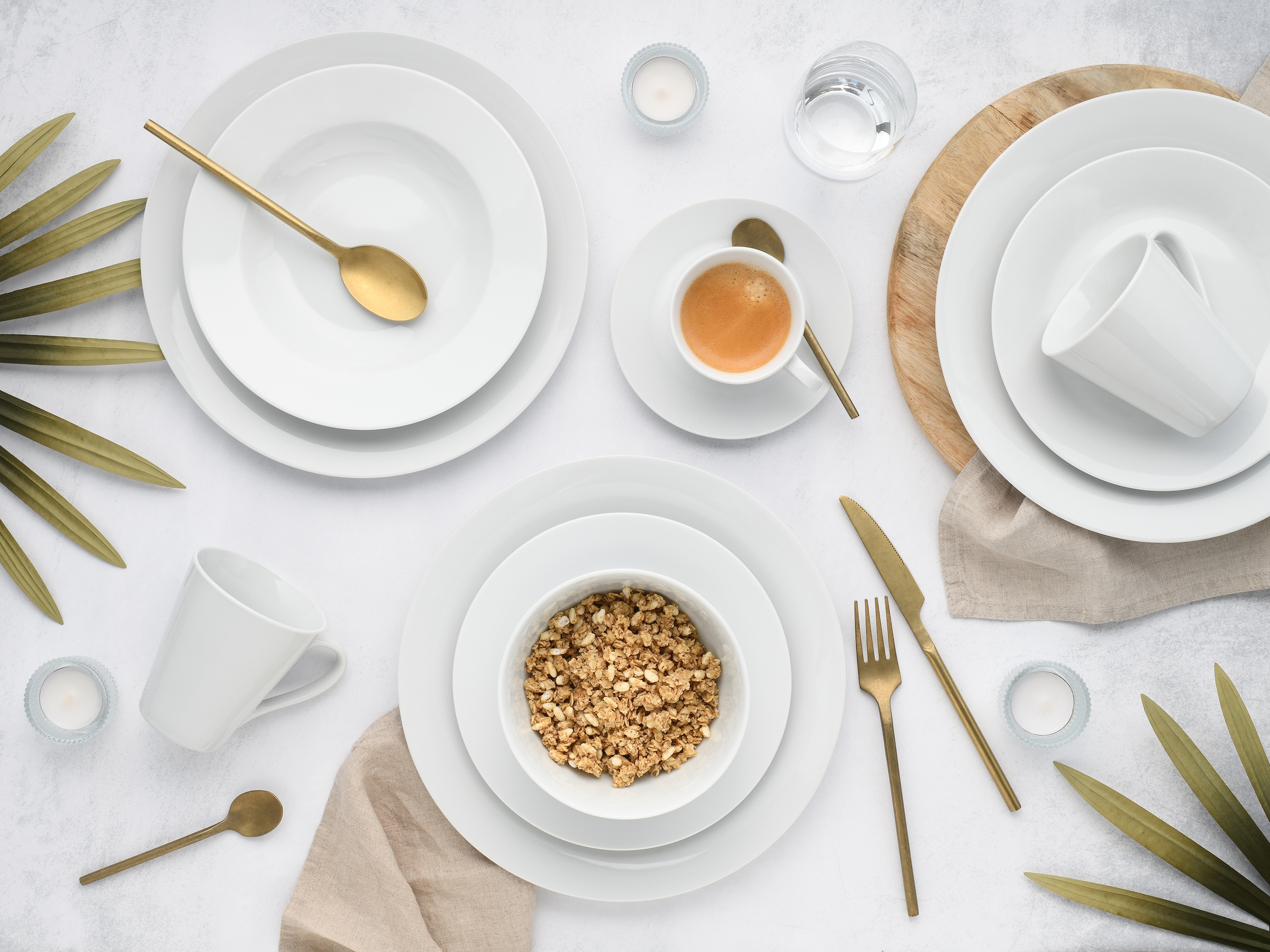 CreaTable Kombiservice »BASE Weiß, Service 42-tlg.« Klassisch, Zeitlos, Der Alleskönner