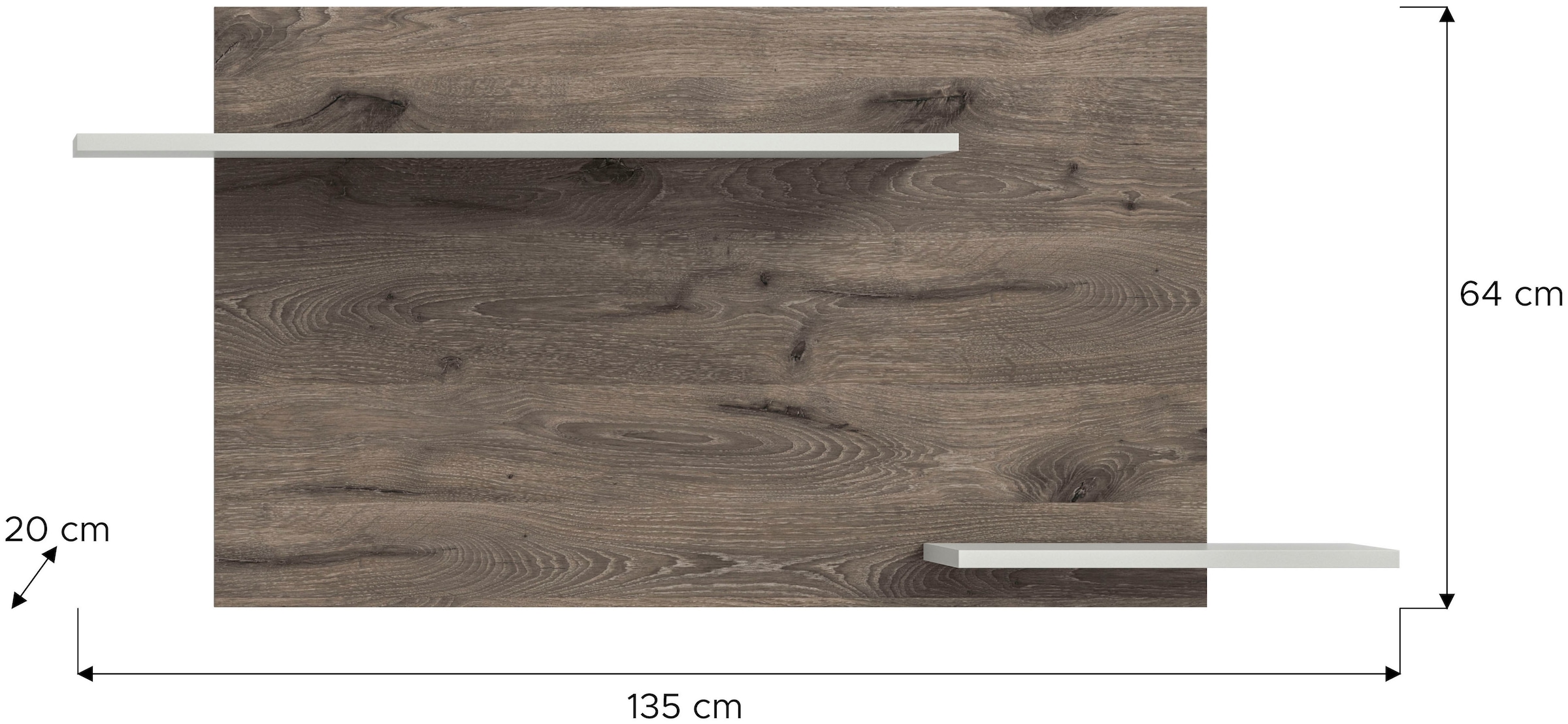 INOSIGN Wandboard »Treviso, Breite 135cm, 2 Ablageböden«, Wandregal, Deko-Objekt, Regal