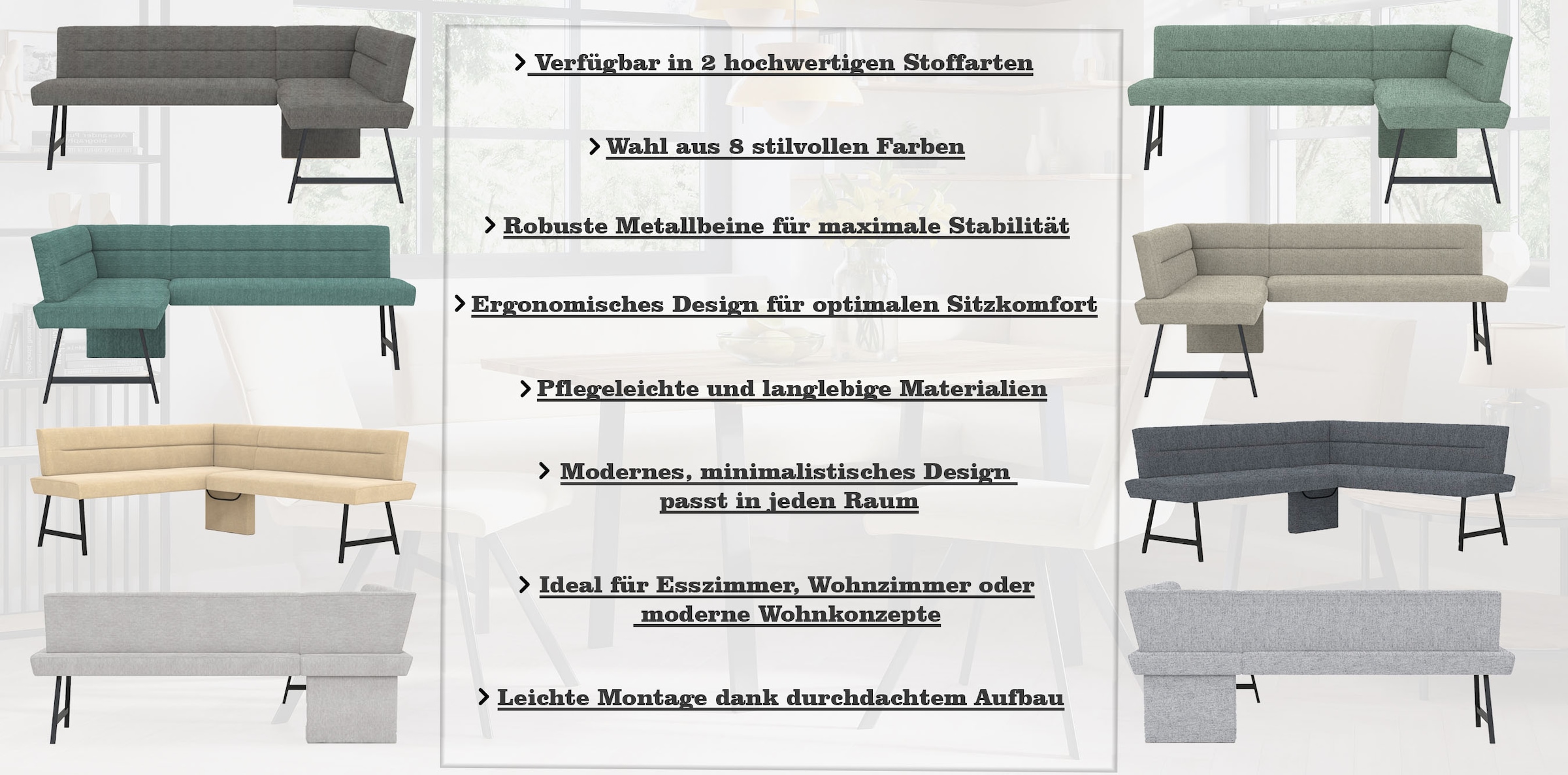 OTTO home Eckbank »Sava« mit Wellenfederung im Sitz