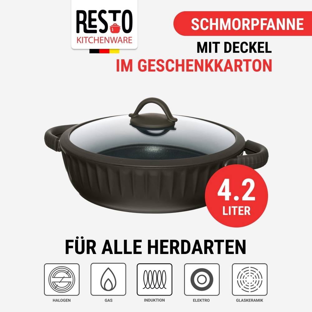 RESTO Kitchenware Bräter »Ascella, Schmortopf antihaftbeschichtet und spülmaschinenfest« 2 Stk. tlg. Aluminiumguss