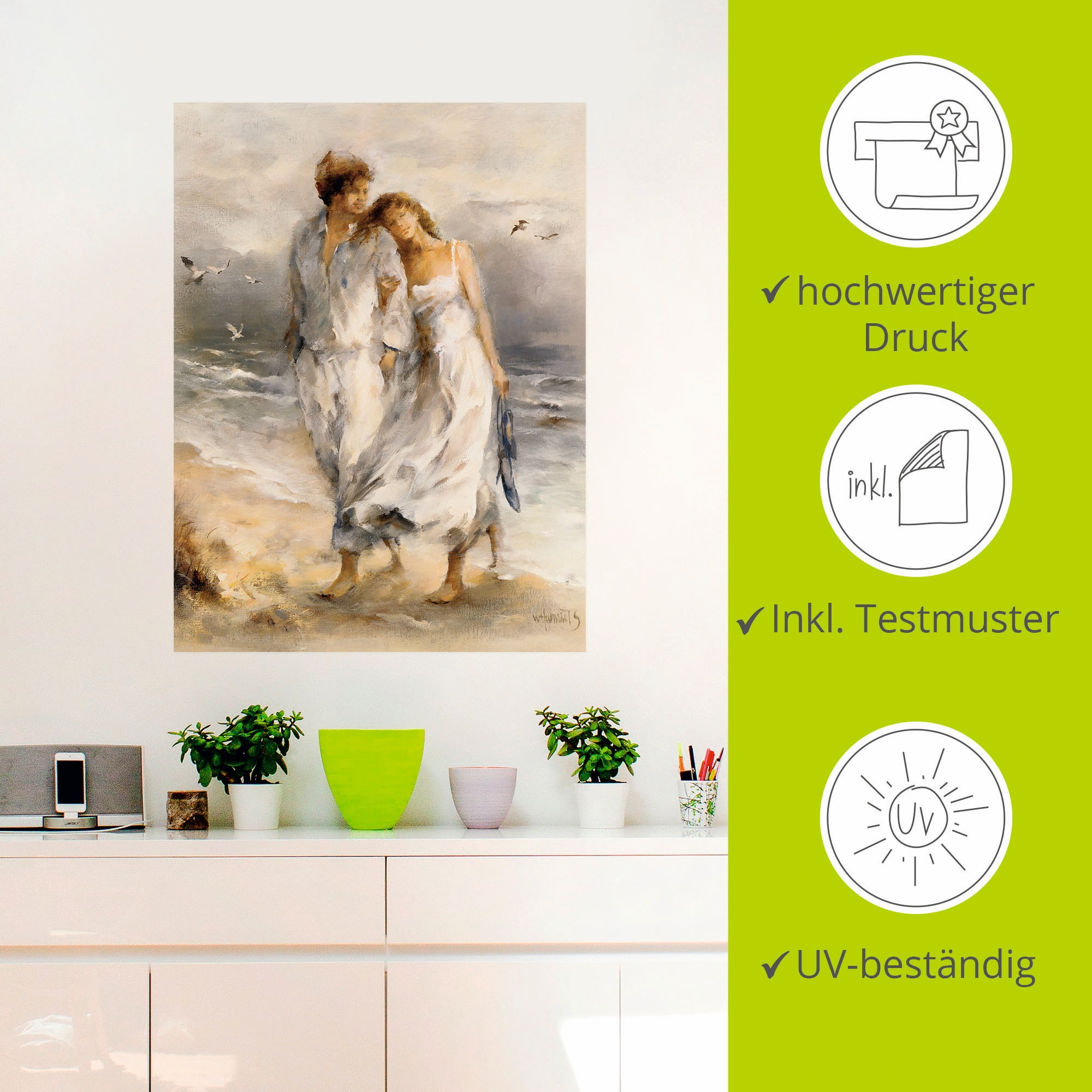 Artland Wandbild »Verliebt«, Paar, (1 St.), als Leinwandbild, Poster, Wandaufkleber in verschied. Größen