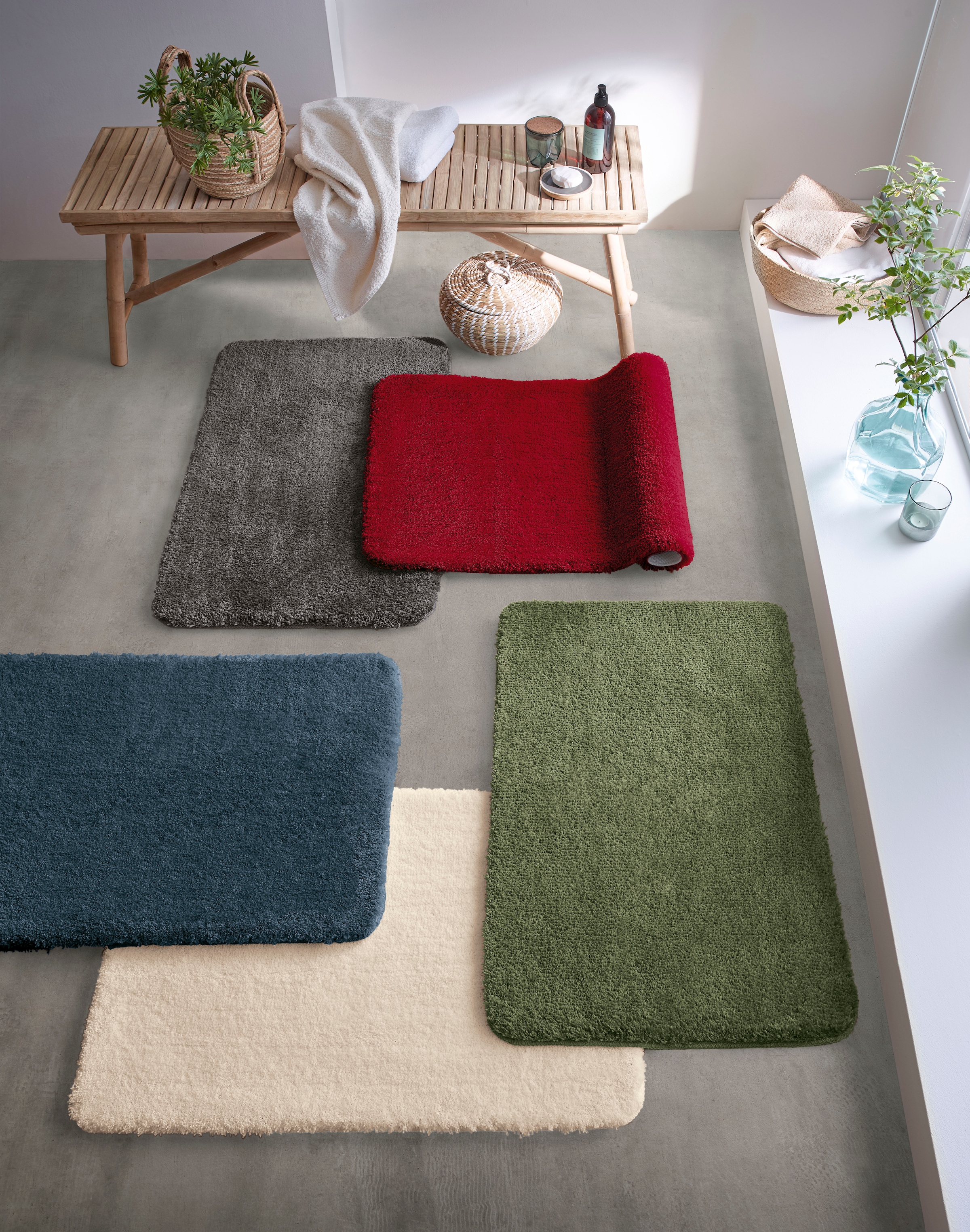 Kleine Wolke Badematte »Marco«, rutschhemmend beschichtet, fußbodenheizungsgeeignet, Badteppich, Uni Farben