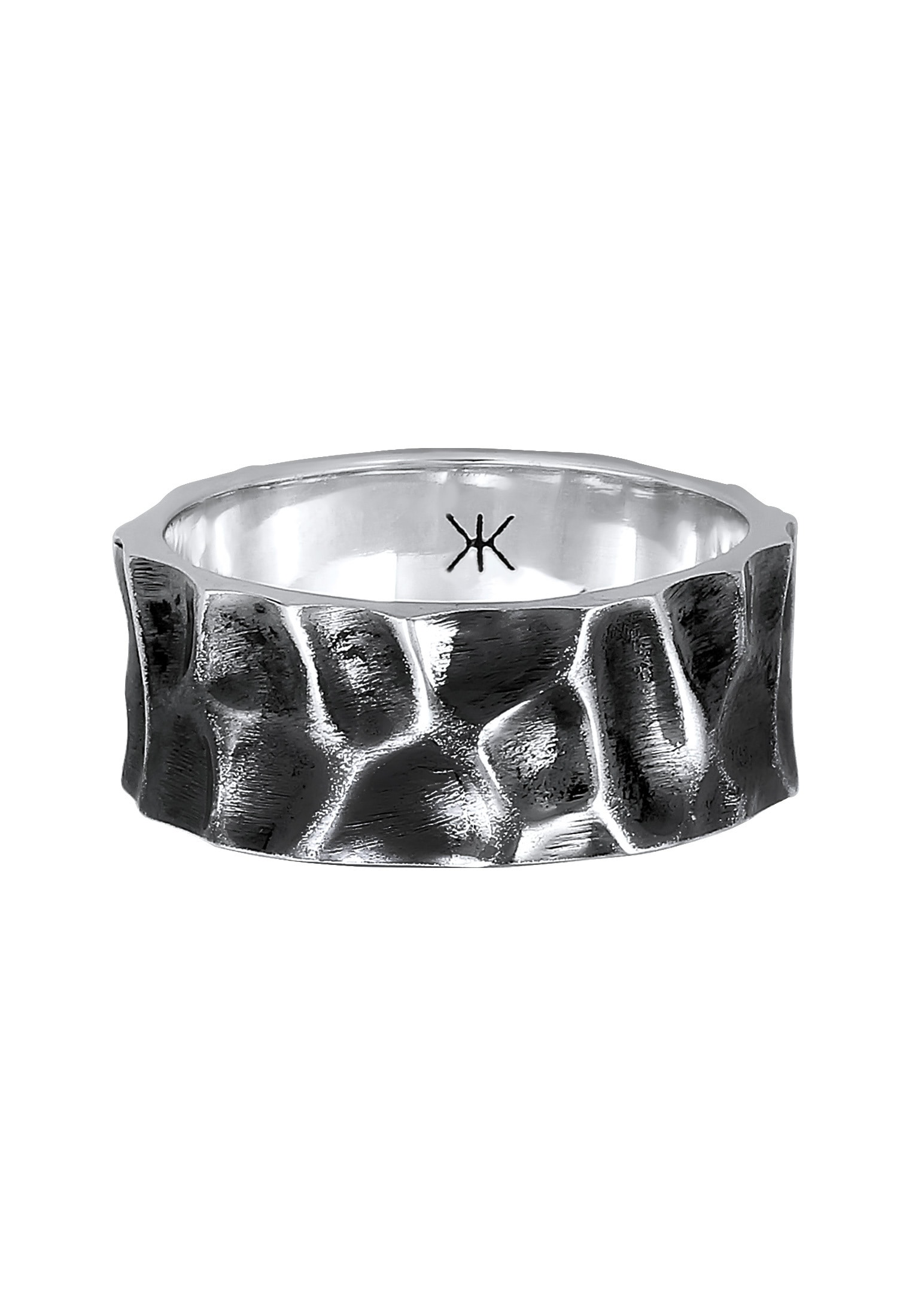 Kuzzoi Silberring »Ring Herren Bandring Geschmiedet Used Look 925 Silber«