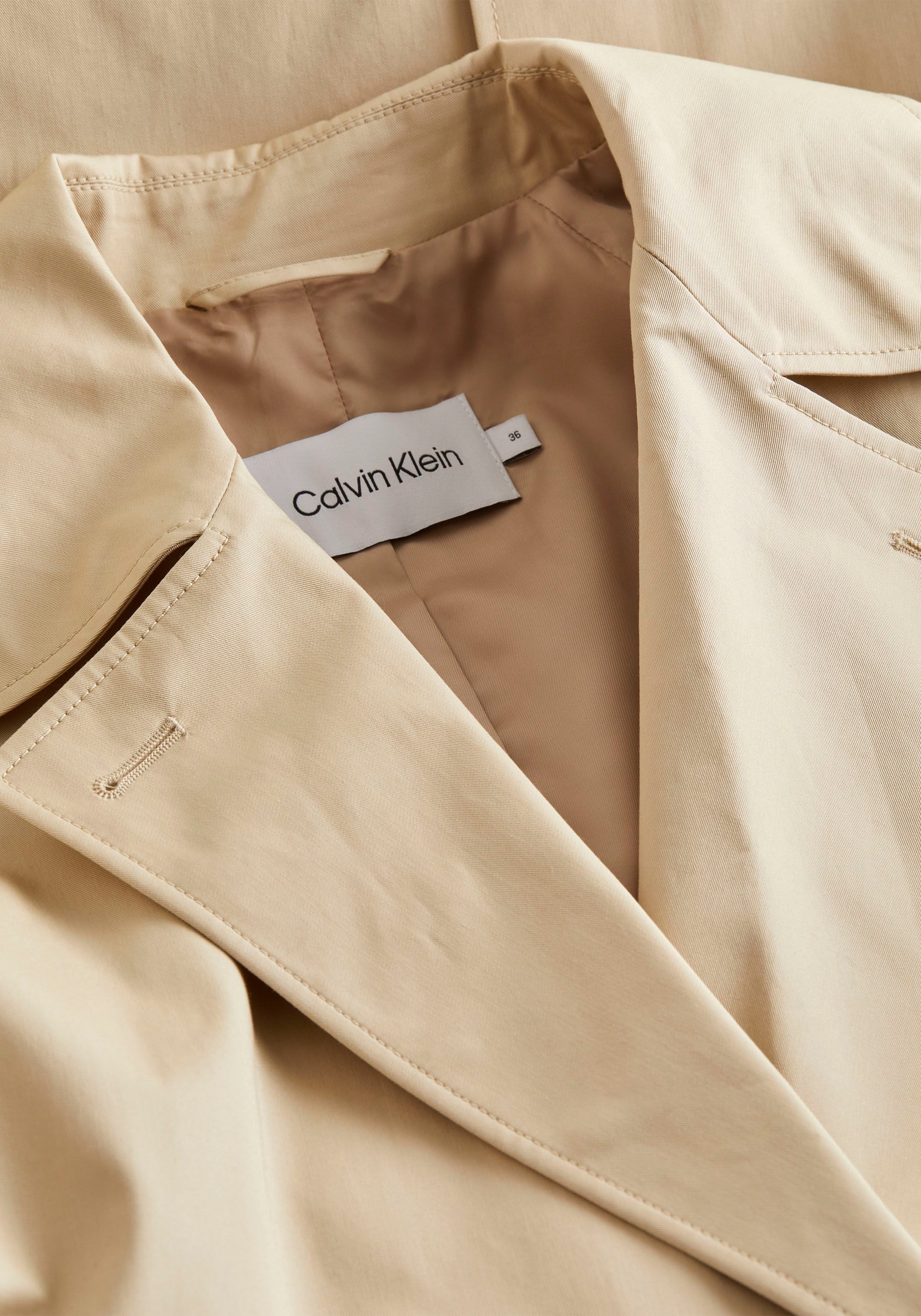 Calvin Klein Outdoorjacke »ESSENTIAL TRENCH COAT«, (Set, 2 St., mit Gürtel), mit Gürtel