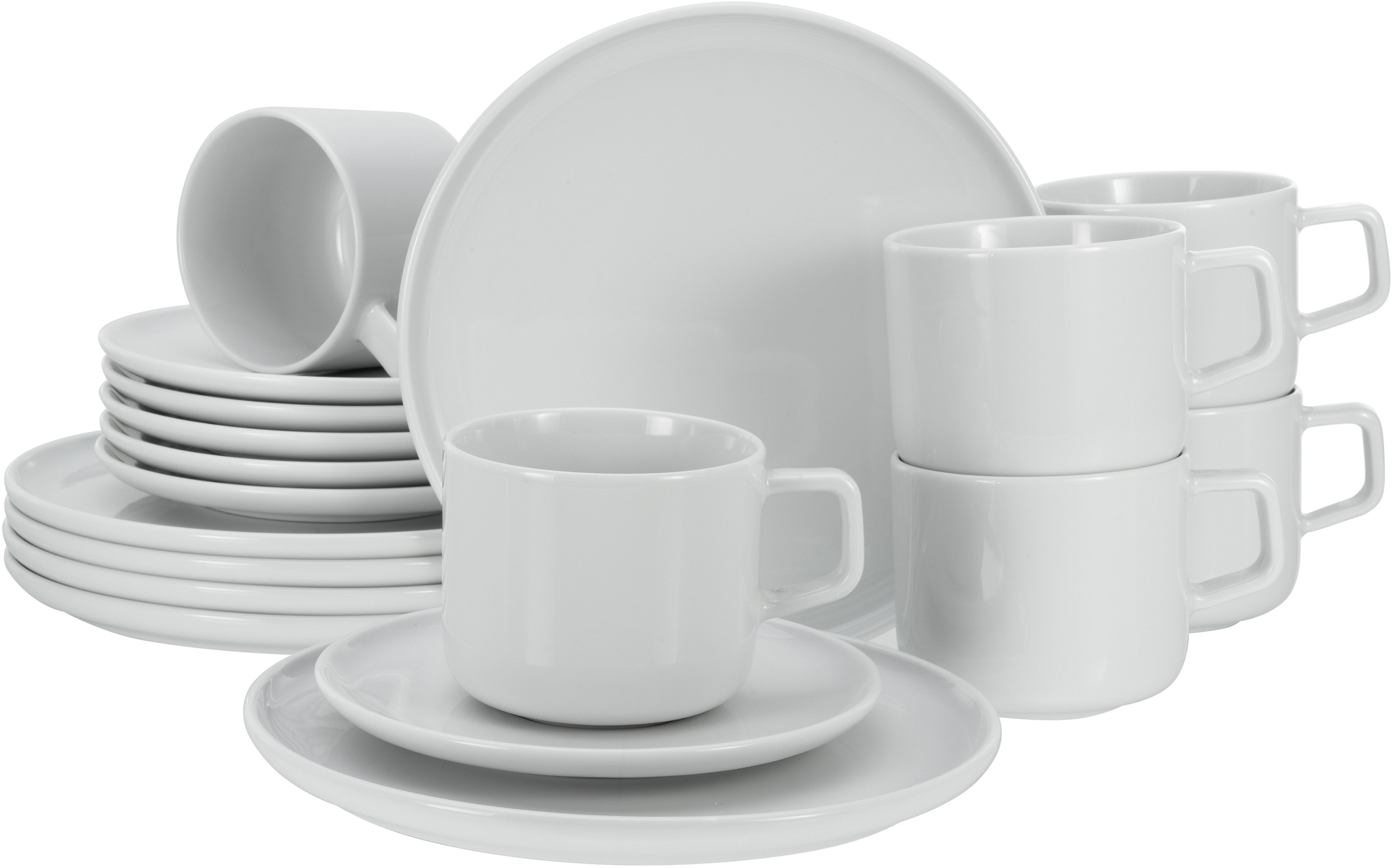 CreaTable Kaffeeservice "Chef Collection" Service, nordisches Design, 18 Teile, für 6 Personen