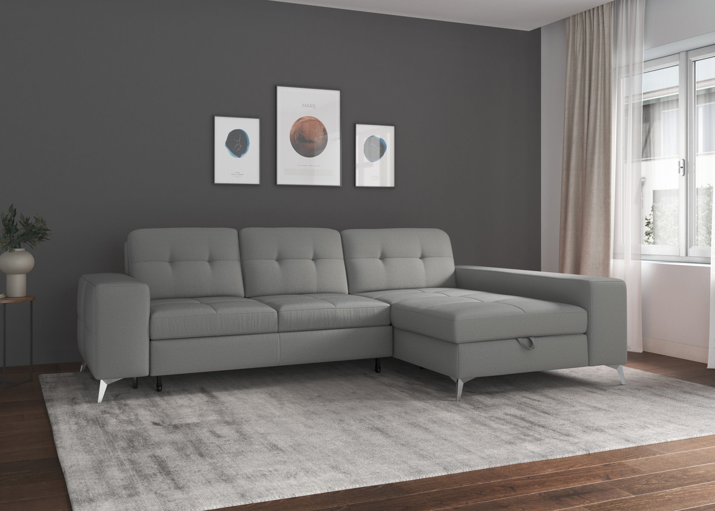 sit&more Ecksofa »Baviene L-Form«, inklusive Sitztiefenverstellung und Federkern, wahlweise Bettfunktion