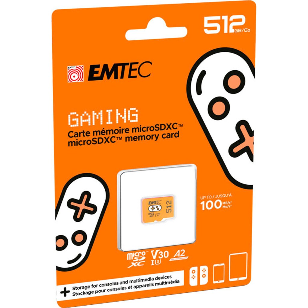 EMTEC Speicherkarte »Gaming microSD 512 GB«, (UHS Class 1 100 MB/s Lesegeschwindigkeit)