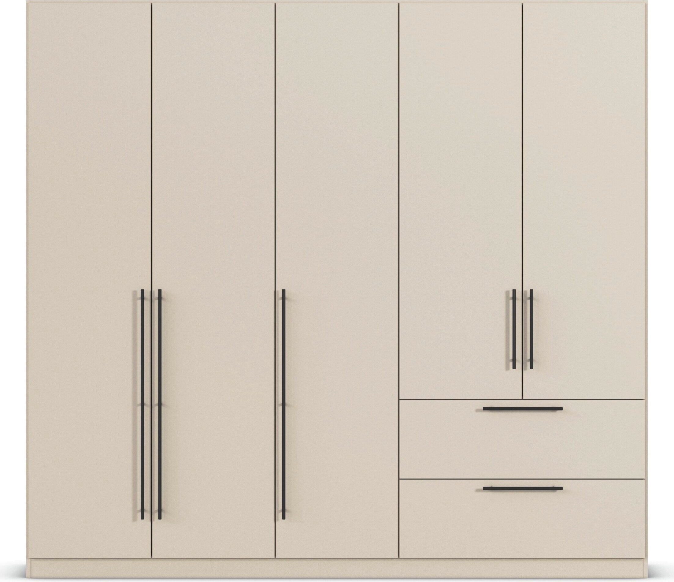 rauch Kleiderschrank »Drehtürenschrank Schrank Garderobe Wäscheschrank Schlafzimmer AVOLA«, (in 3 verschiedenen Ausstattungen BASIC/CLASSIC/PREMIUM), mit hochwertigen Stangengriffen in Schwarz aus Metall MADE IN GERMANY