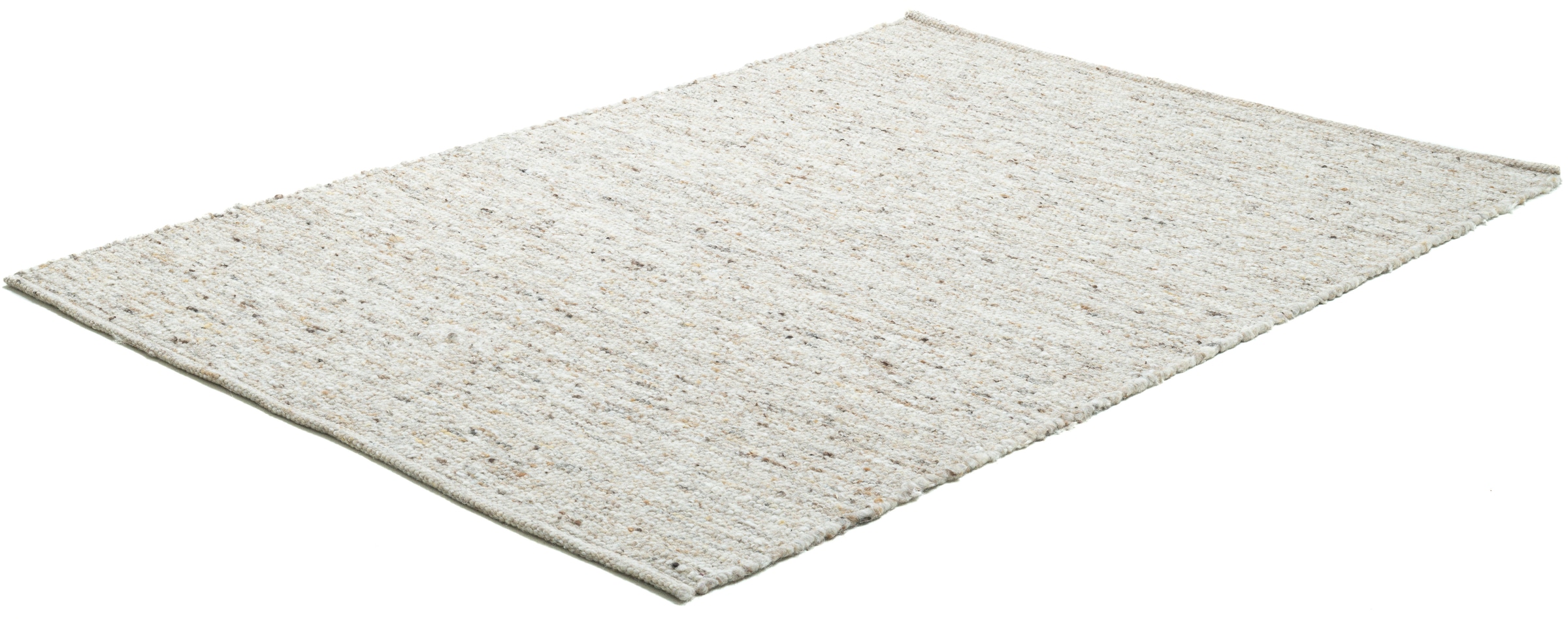 my home Wollteppich »Greith« rechteckig 12 mm Höhe Wendeteppich, meliert, reine Wolle, handgewebt, Scandi, Wohnzimmer