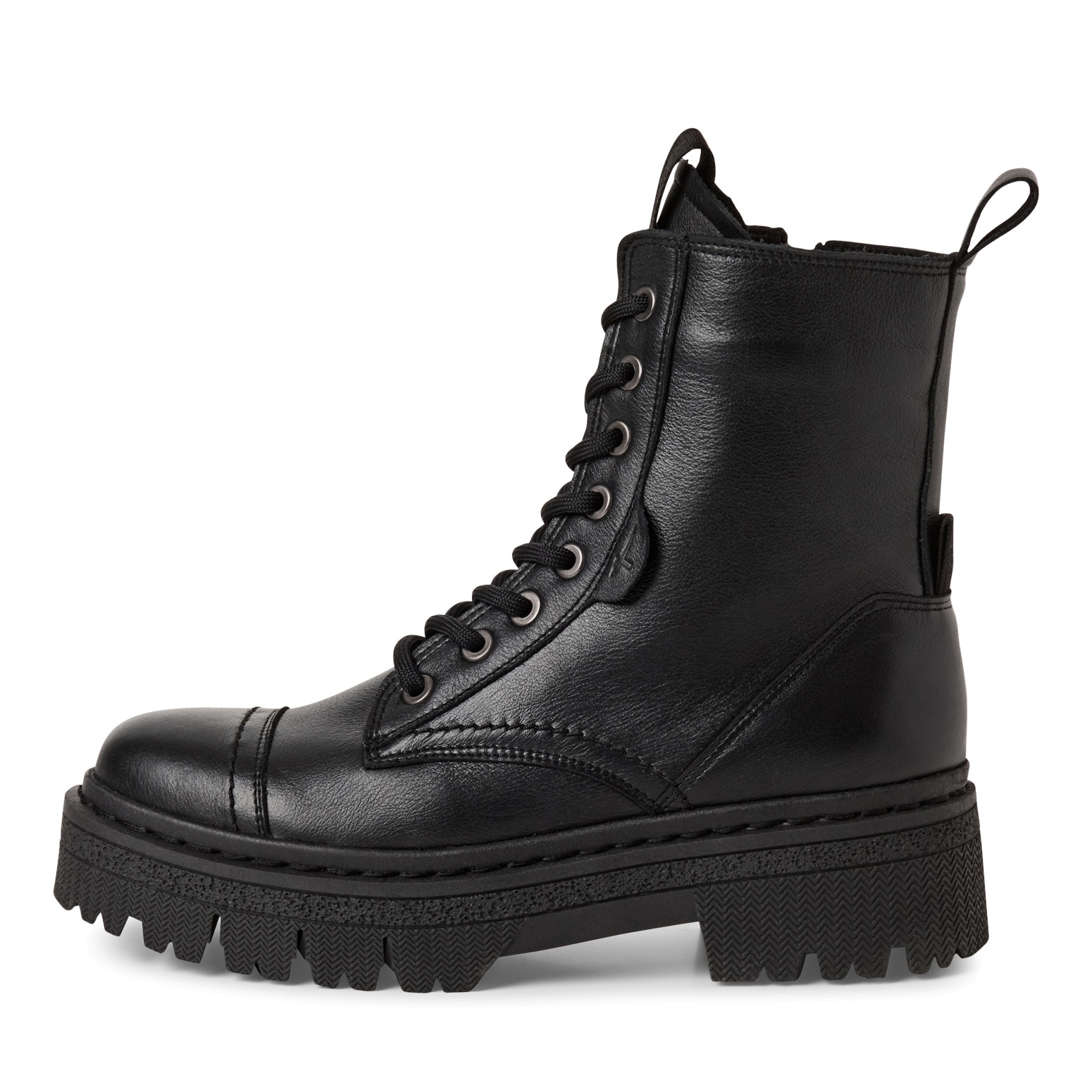 Tamaris Schnürstiefelette  , Blockabsatz, Plateau, Schnürboots mit T-Prägung am Label