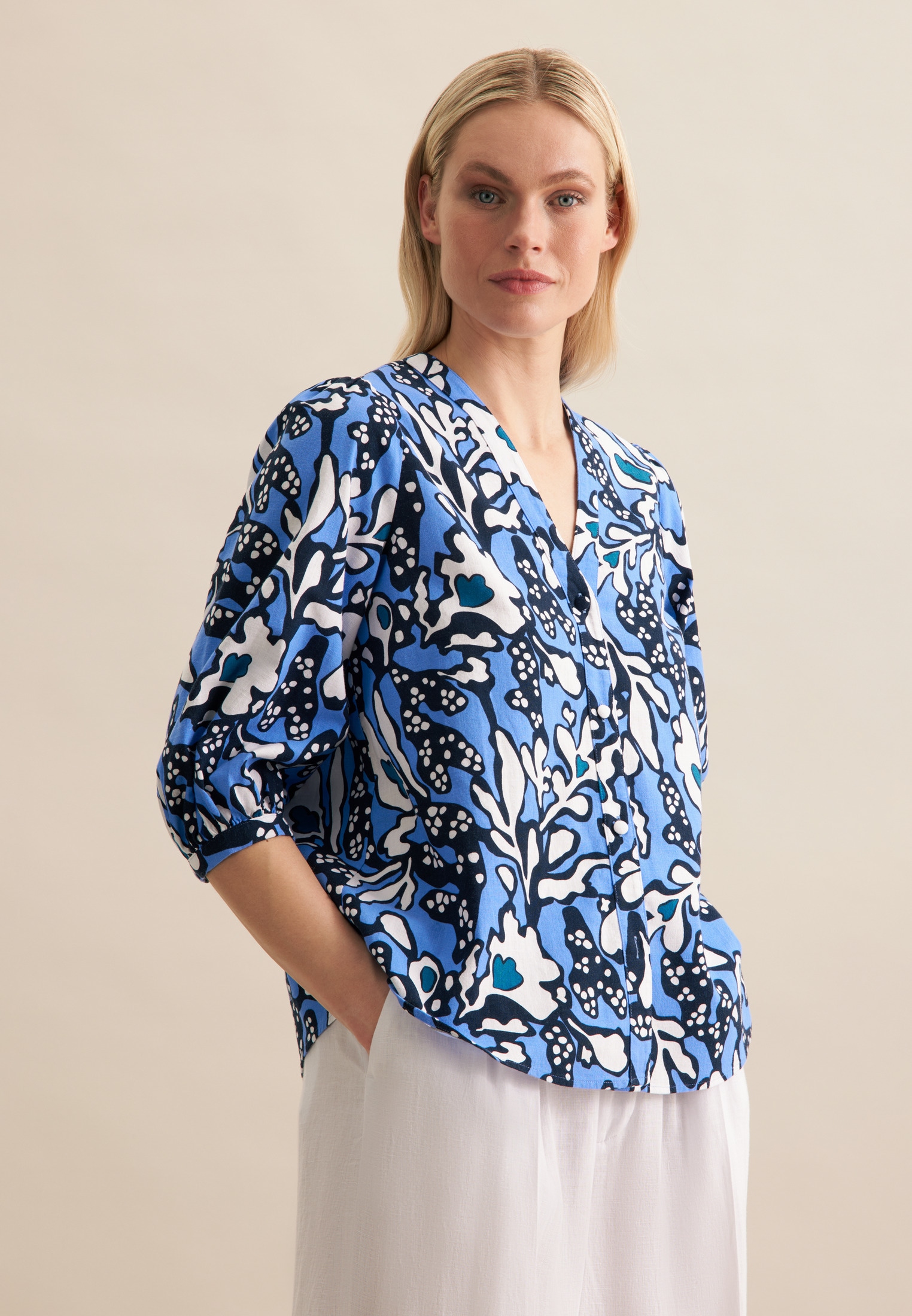seidensticker Klassische Bluse »Schwarze Rose«, Tunika Druck