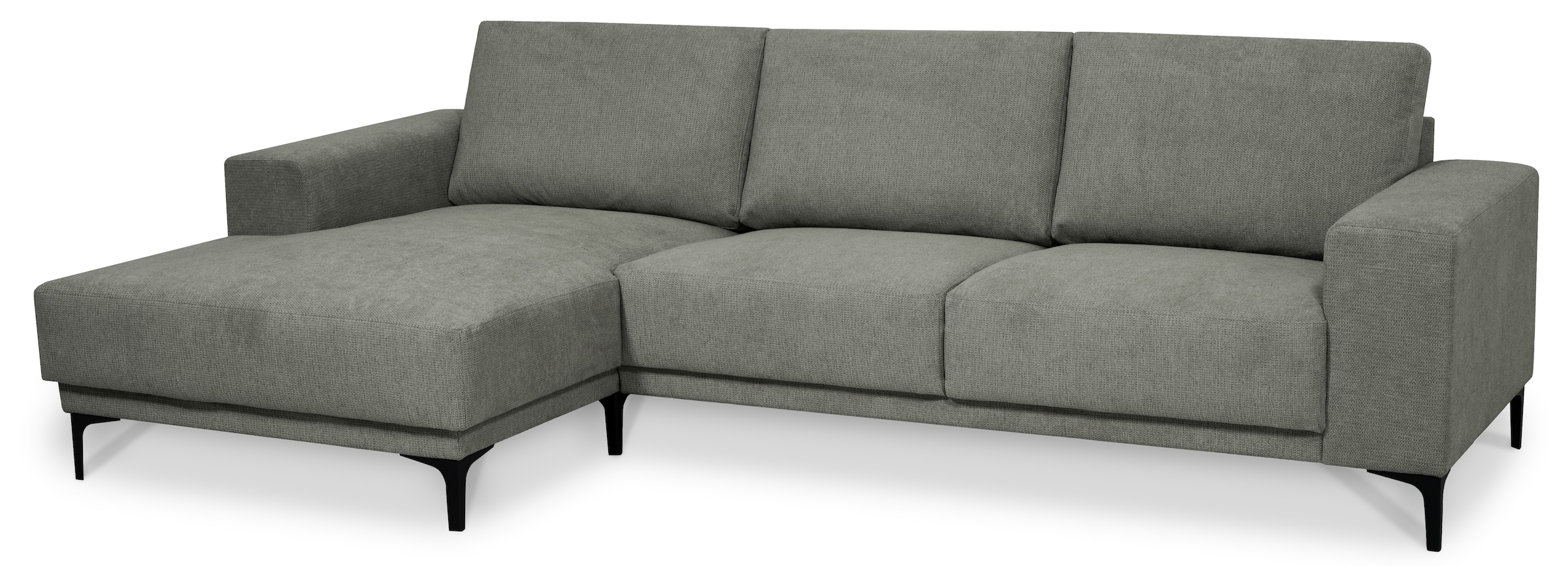 Places of Style Ecksofa »Xander, L-Form,«, Breite 280 cm, Soft-Touch Chenille, schwarze Metallfüßen