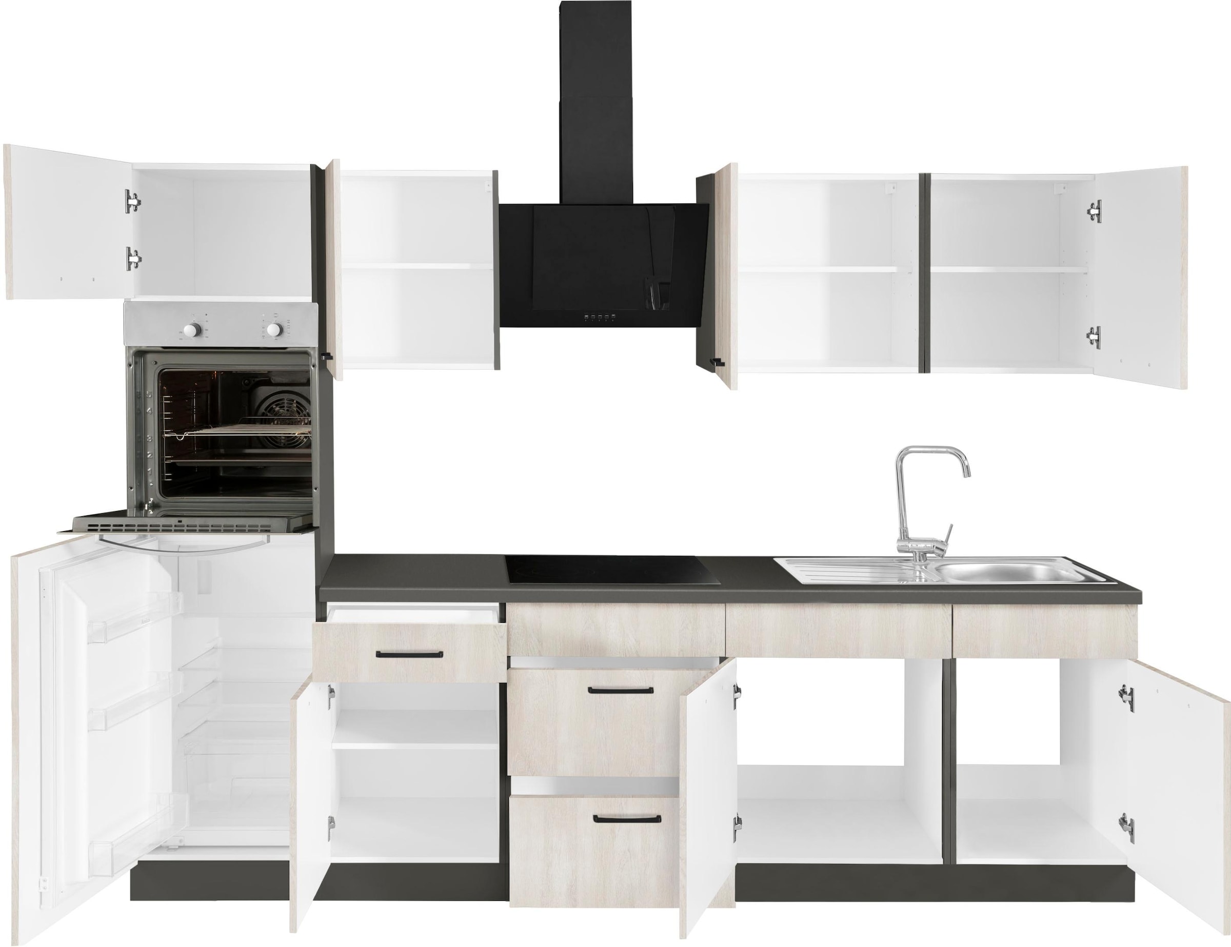 wiho Küchen Küchenzeile Breite 280 cm Rechnung E-Geräte, auf »Esbo«, kaufen ohne