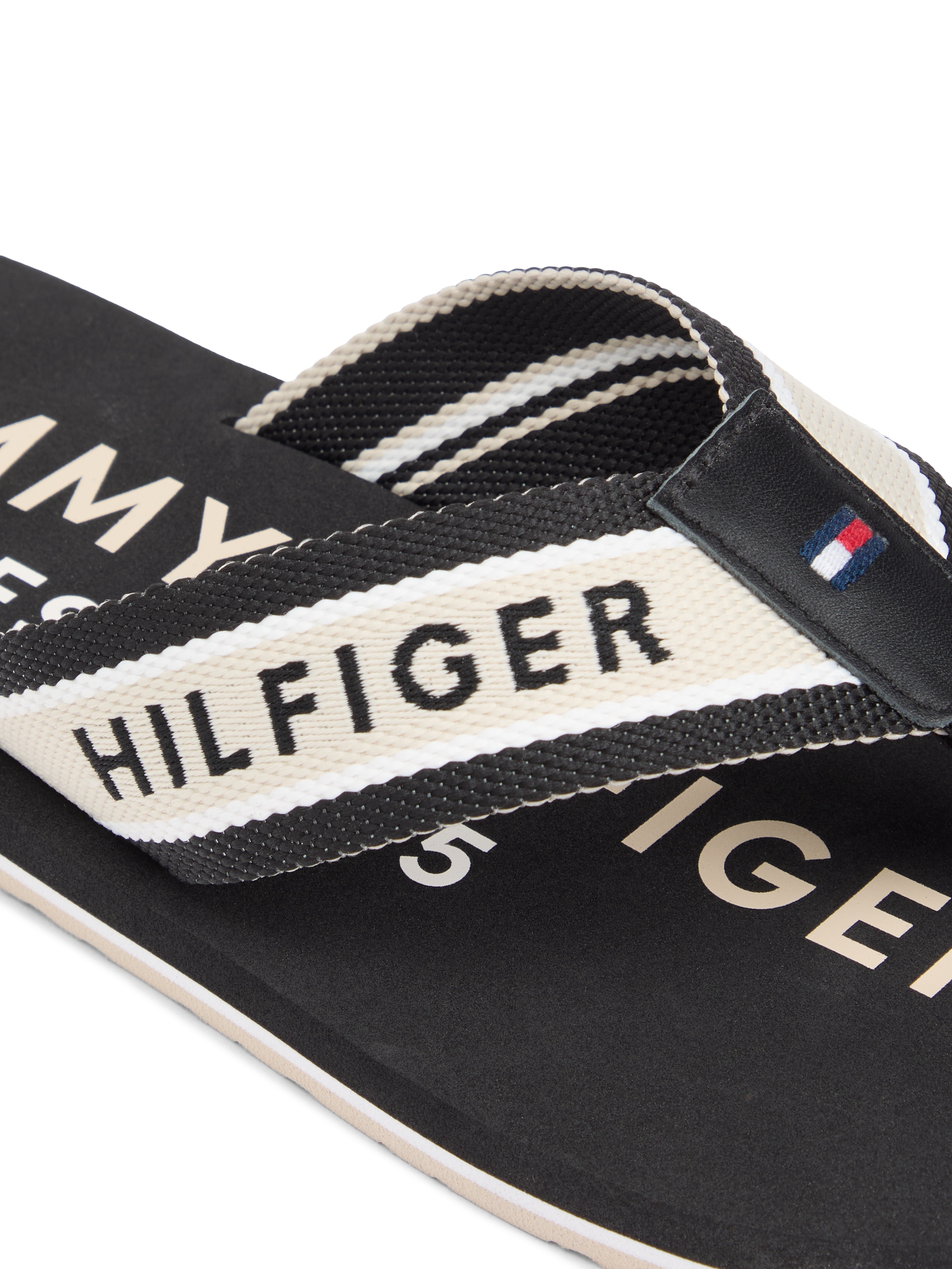Tommy Hilfiger Zehentrenner »SPORTY HILFIGER BEACH SANDAL«  Sommerschuh, Strandschuh, Flats mit Logoschrifzug