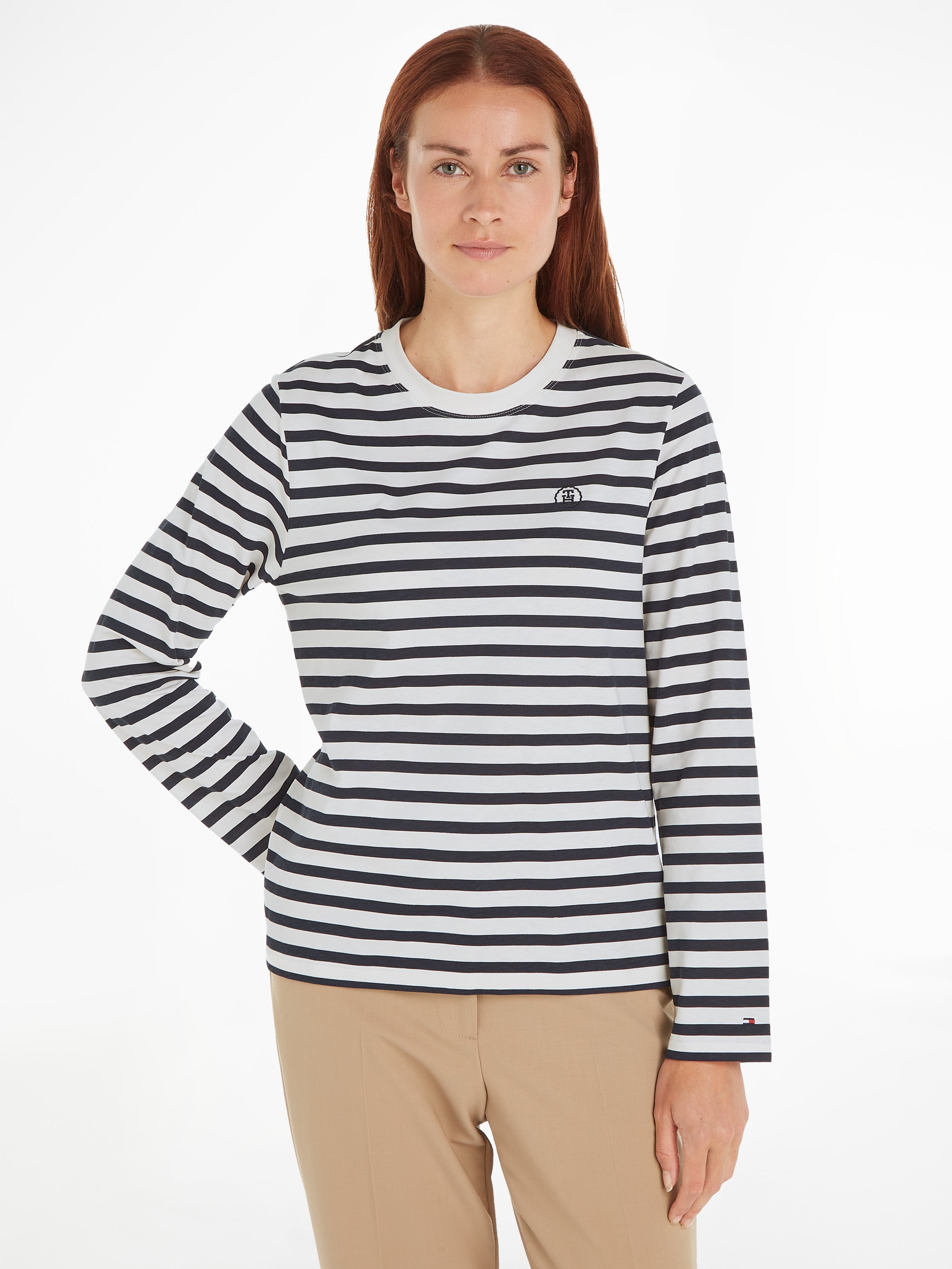 Langarmshirt »MODERN REG STRIPE C-NK LS«, in gestreifter Optik mit Tommy Hilfiger...