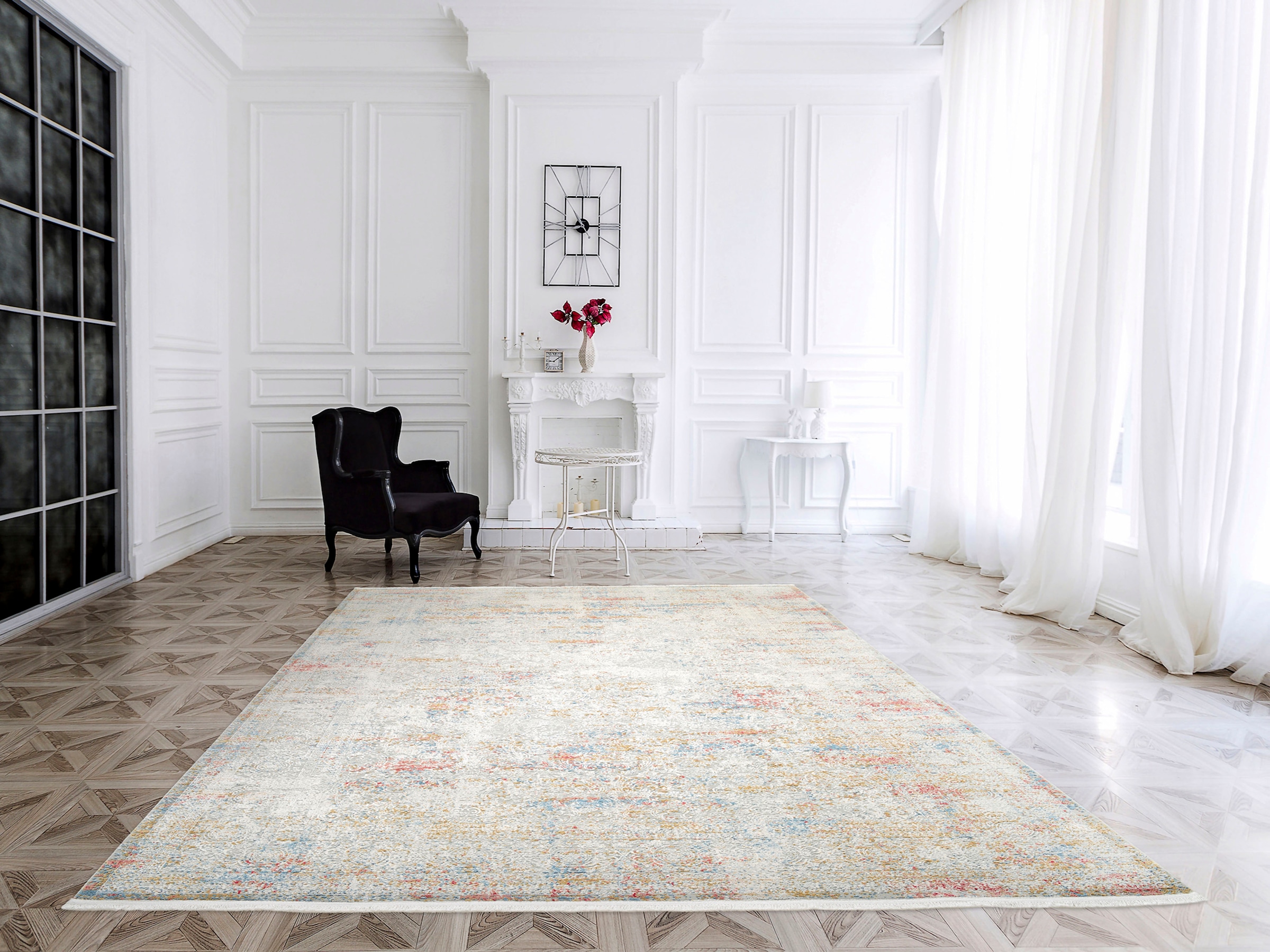 OCI DIE TEPPICHMARKE Teppich »ILLUMINATION ZARA« rechteckig 8 mm Höhe Glanz Viskose, mit Fransen, Hoch Tief Struktur, Vintage, Wohnzimmer