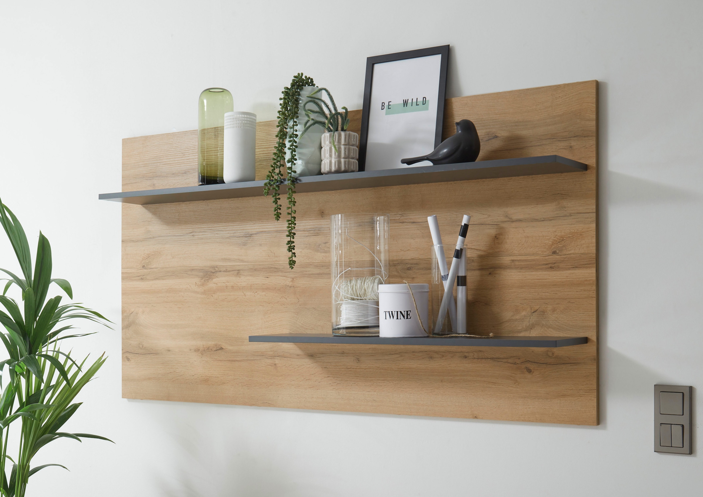Home affaire, Wandregal »City/Giron, modernes Wandboard, Wandhalter mit Ablagefläche« vielseitig einsetzbares Hängeregal, Wotan Eiche, Die Wandboard 