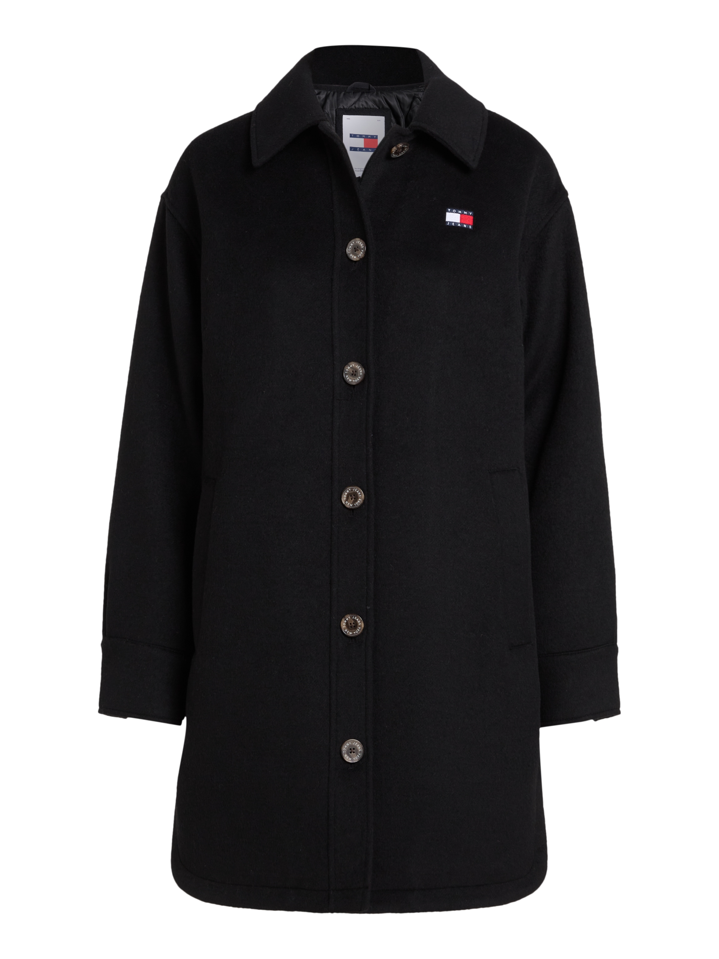 Tommy Jeans Kurzmantel »TJW WOOL COAT EXT«, mit Logostickerei