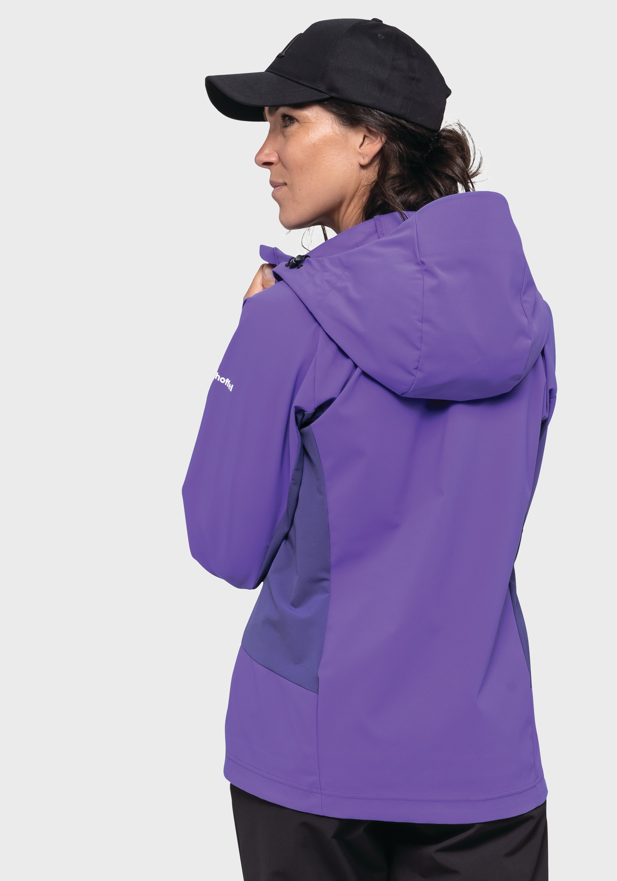 Schöffel Outdoorjacke »Mountain Softshell Jk Style Blaueis WMS«, mit Kapuze