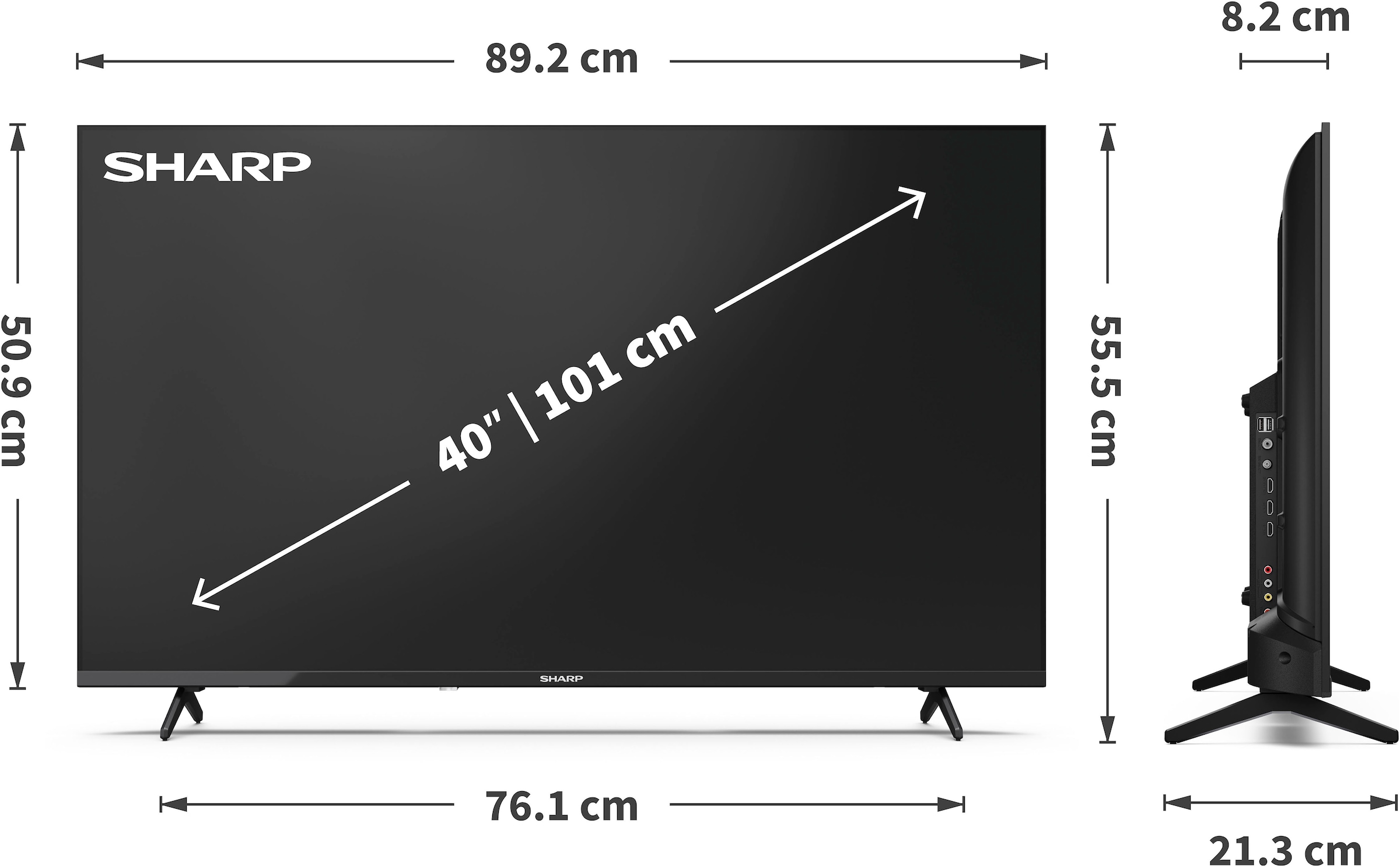 Sharp LED-Fernseher »2T-C40HAx« 101 cm/40 ″ Full HD