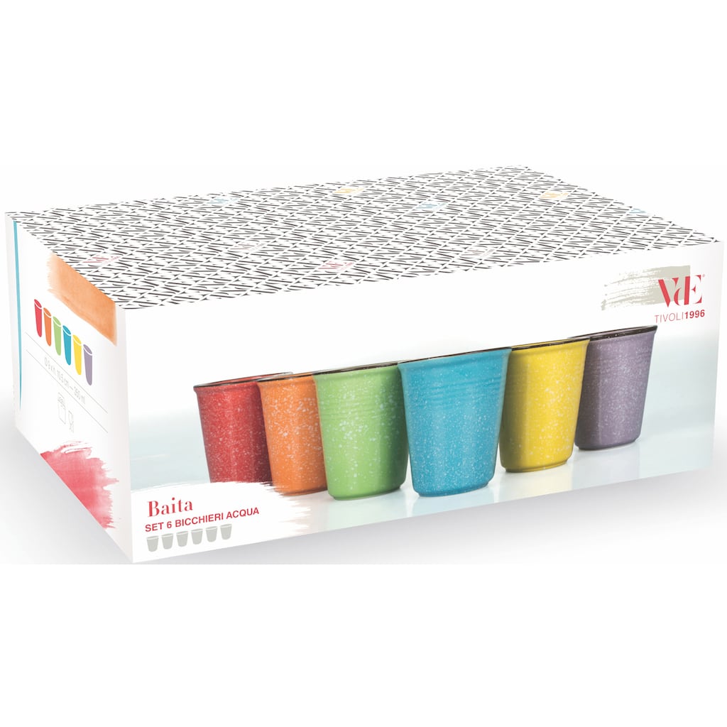 Villa d'Este Becher »Baita«, (Set, 6 tlg.), Trinkbecher-Set, 6-teilig, Inhalt 350 ml