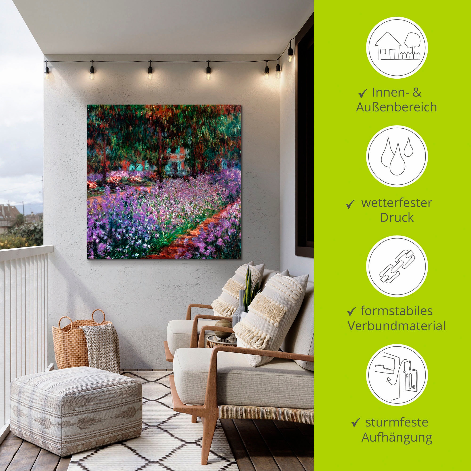 Artland Wandbild »Der Garten des Künstlers bei Giverny« Garten 1 Stk. tlg. als Alubild, Outdoorbild, Leinwandbild in verschied. Größen