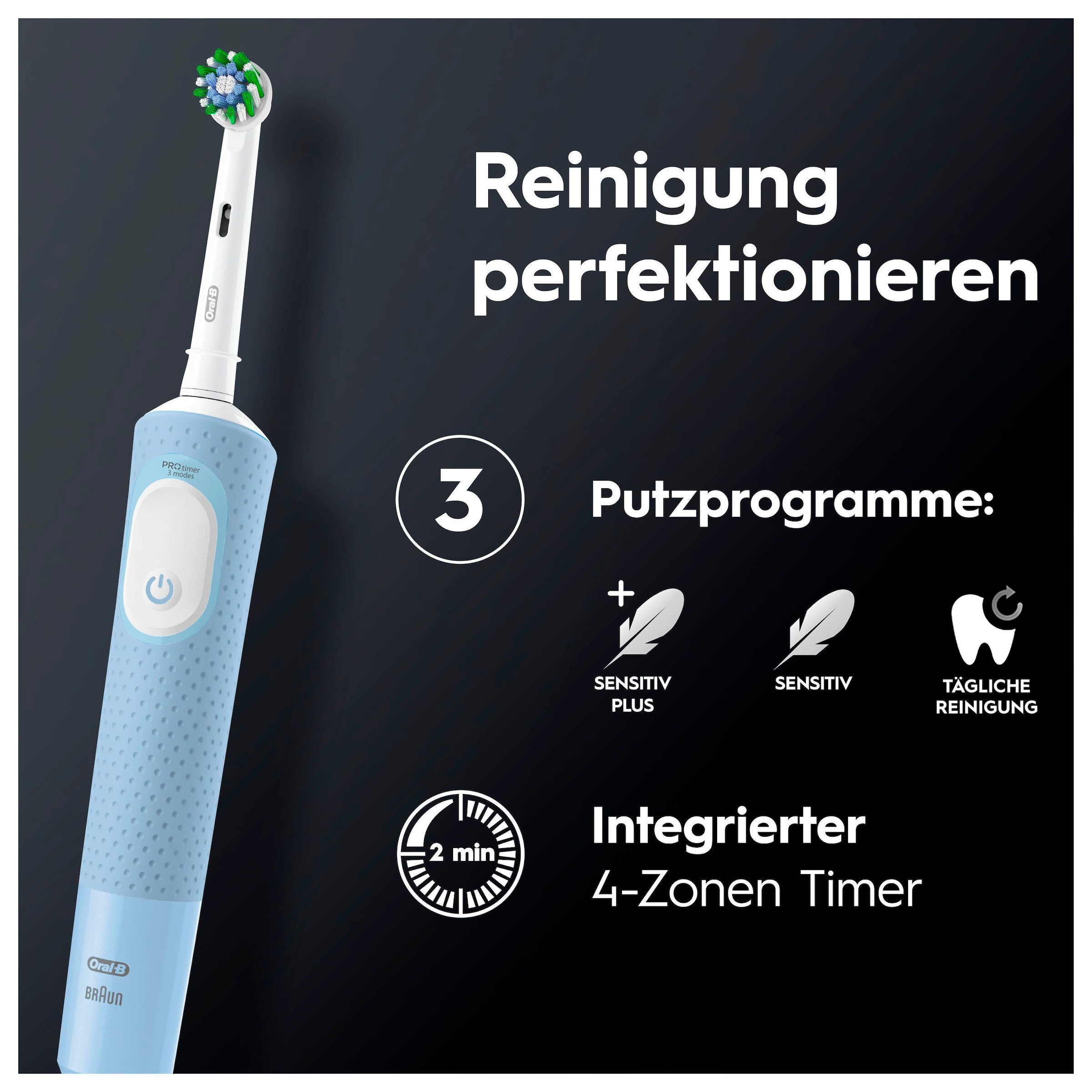 Oral-B Elektrische Zahnbürste »Vitality Pro Doppelpack«, 2 St. Aufsteckbürsten, Indikator-Borsten