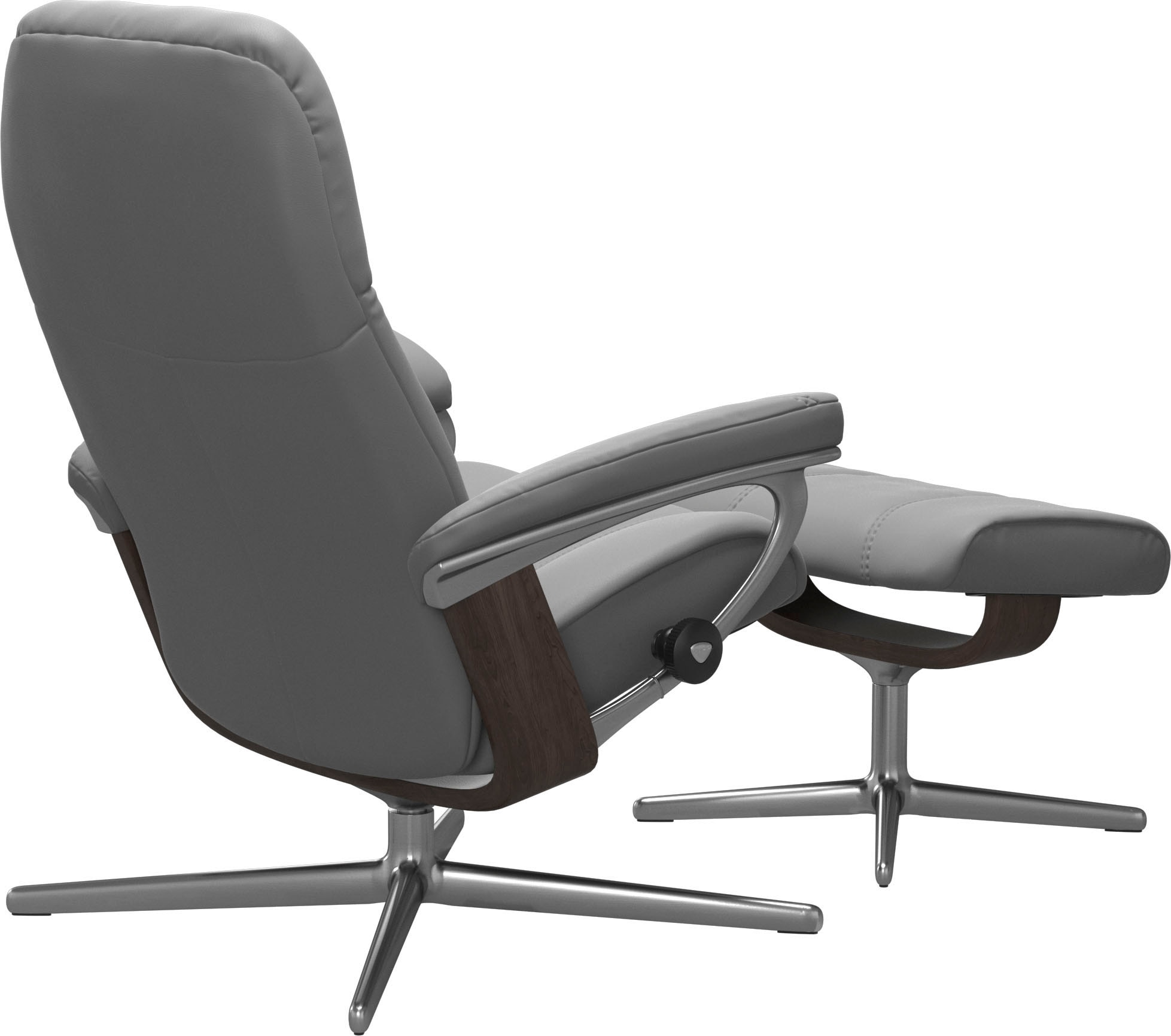 Stressless® Relaxsessel »Consul« Set, Relaxsessel mit Hocker,  mit Hocker, mit Cross Base, Größe S, M & L, Holzakzent Wenge