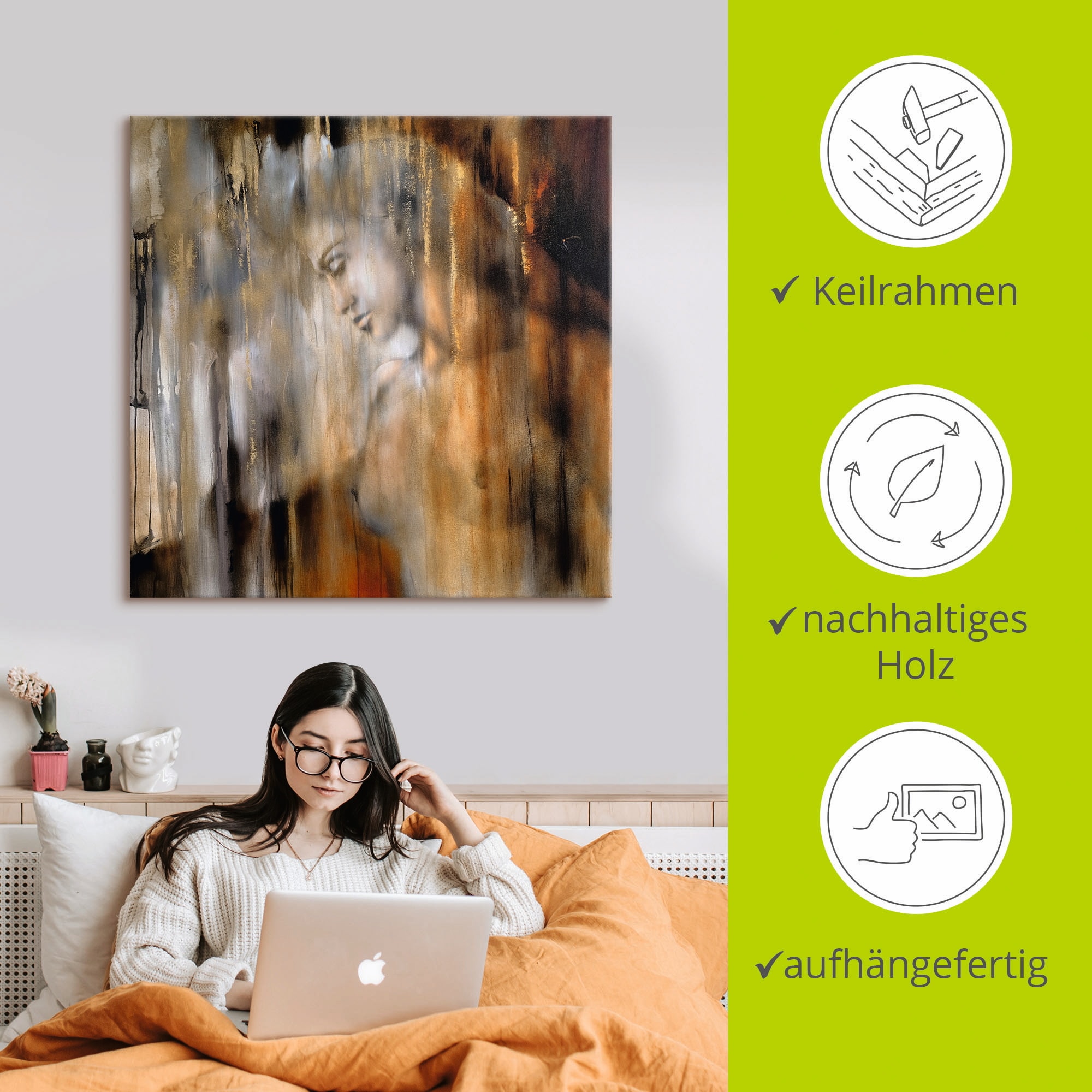 Artland Leinwandbild »Vera« Frau 1 Stk. tlg. auf Holzrahmen gespannt