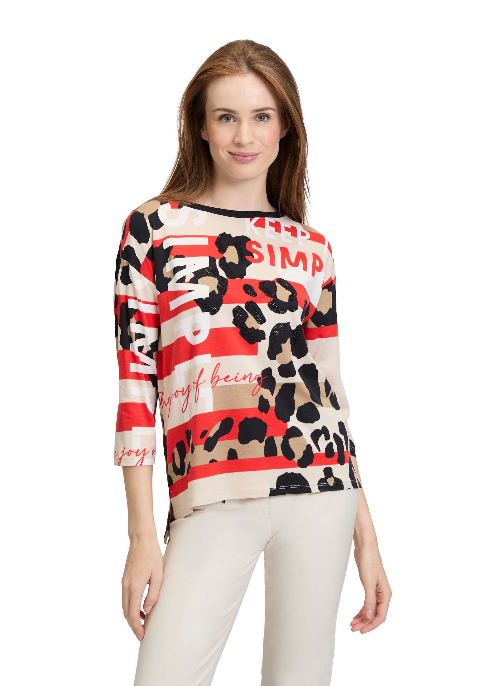 Betty Barclay Kurzarmshirt »Printshirt mit Seitenschlitzen«