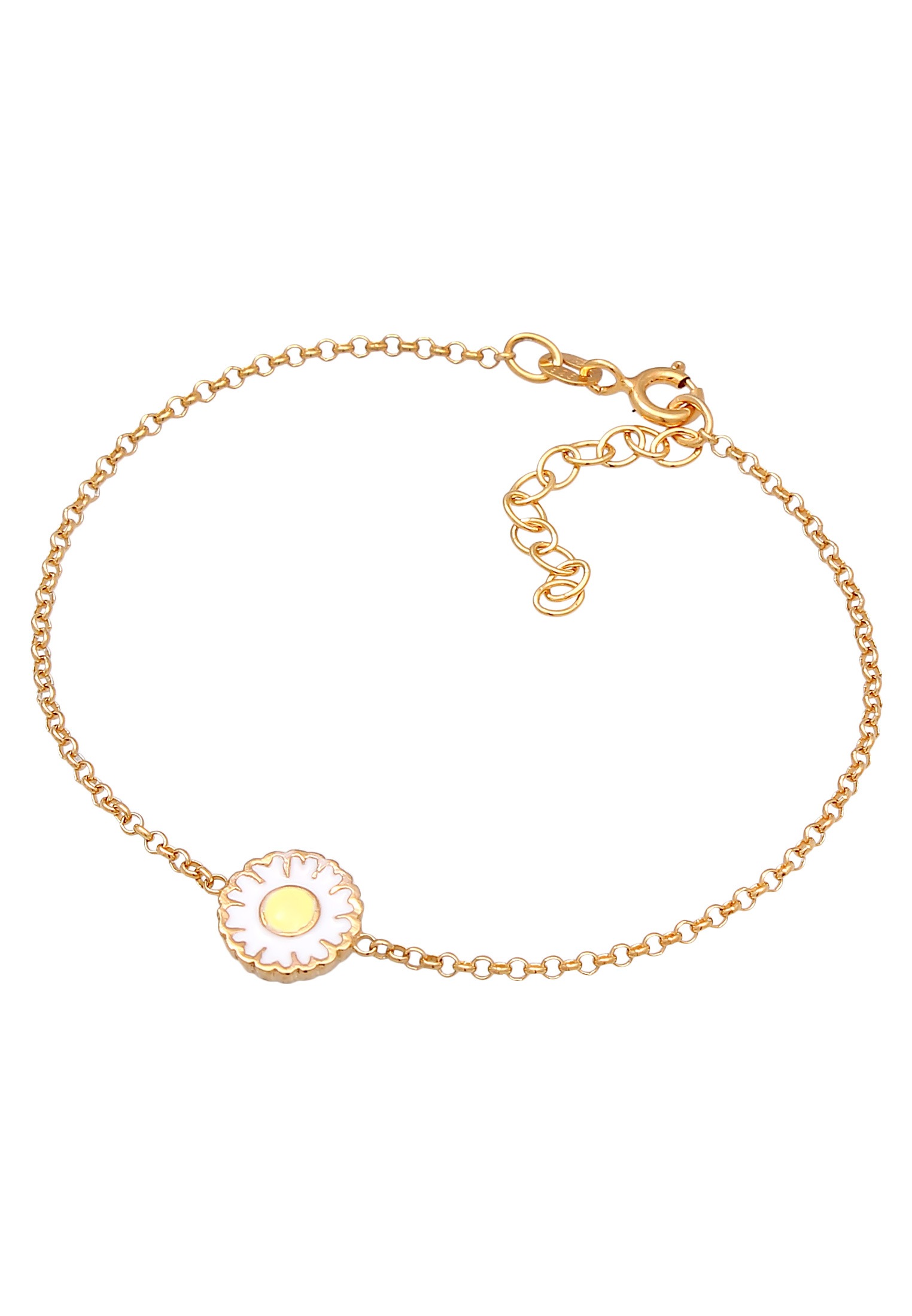 Elli Armkette »Armband Gänseblümchen Emaille 925 Silber«