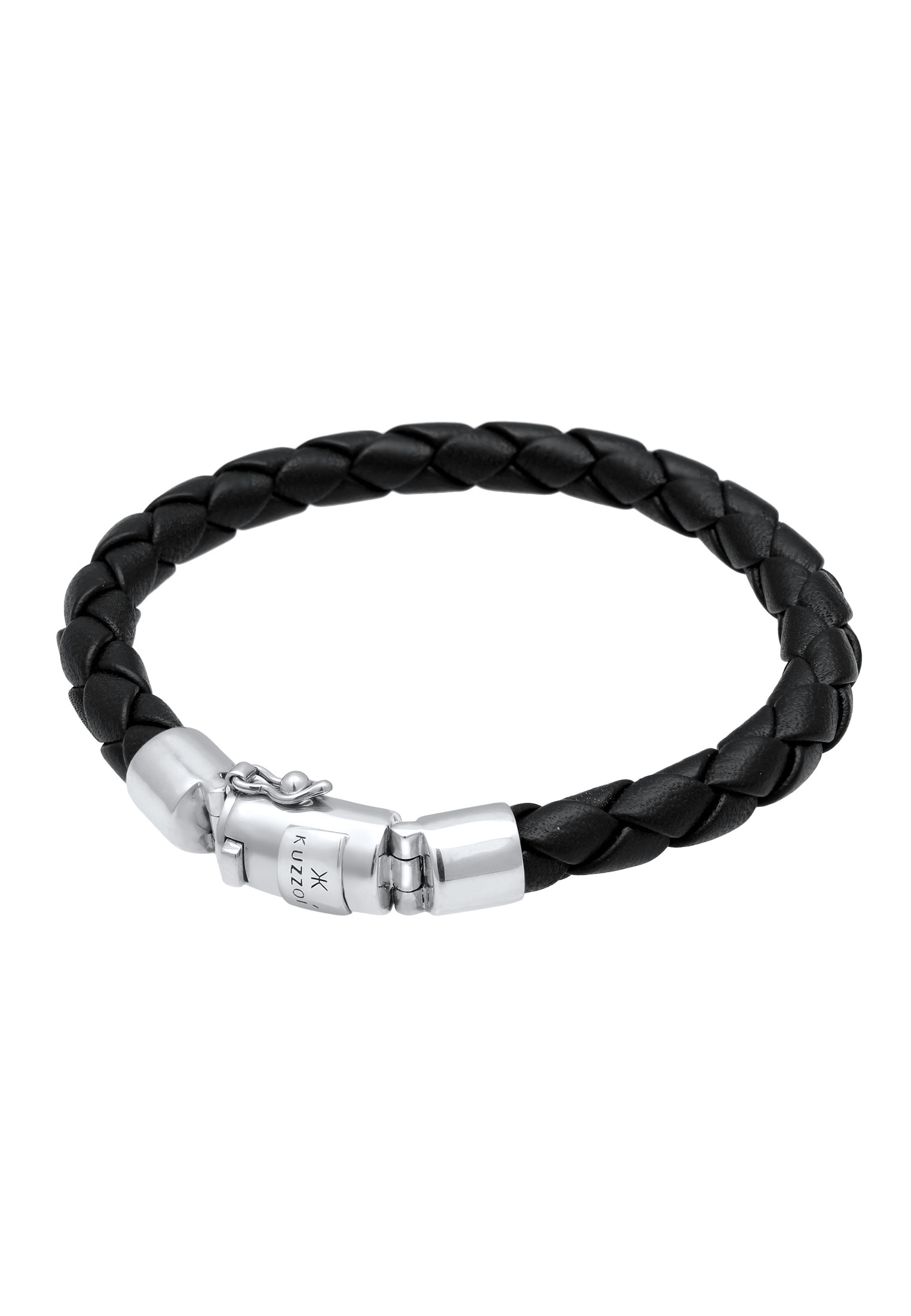 Kuzzoi Lederarmband »Armband Herren Lederarmband Kastenverschluss 925 Silber«