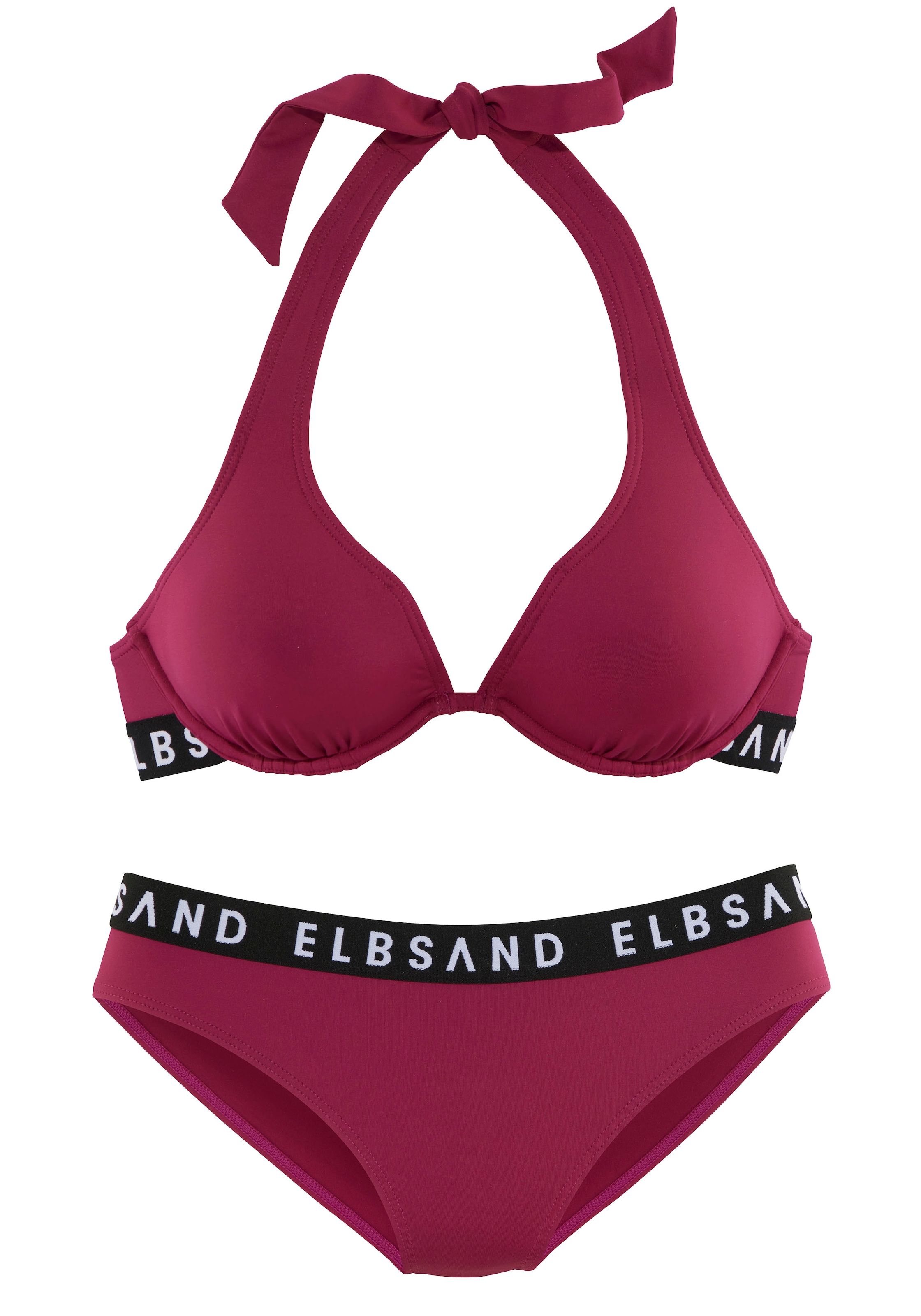 Elbsand Bügel-Bikini mit Markenschriftzügen in Kontrastfarbe