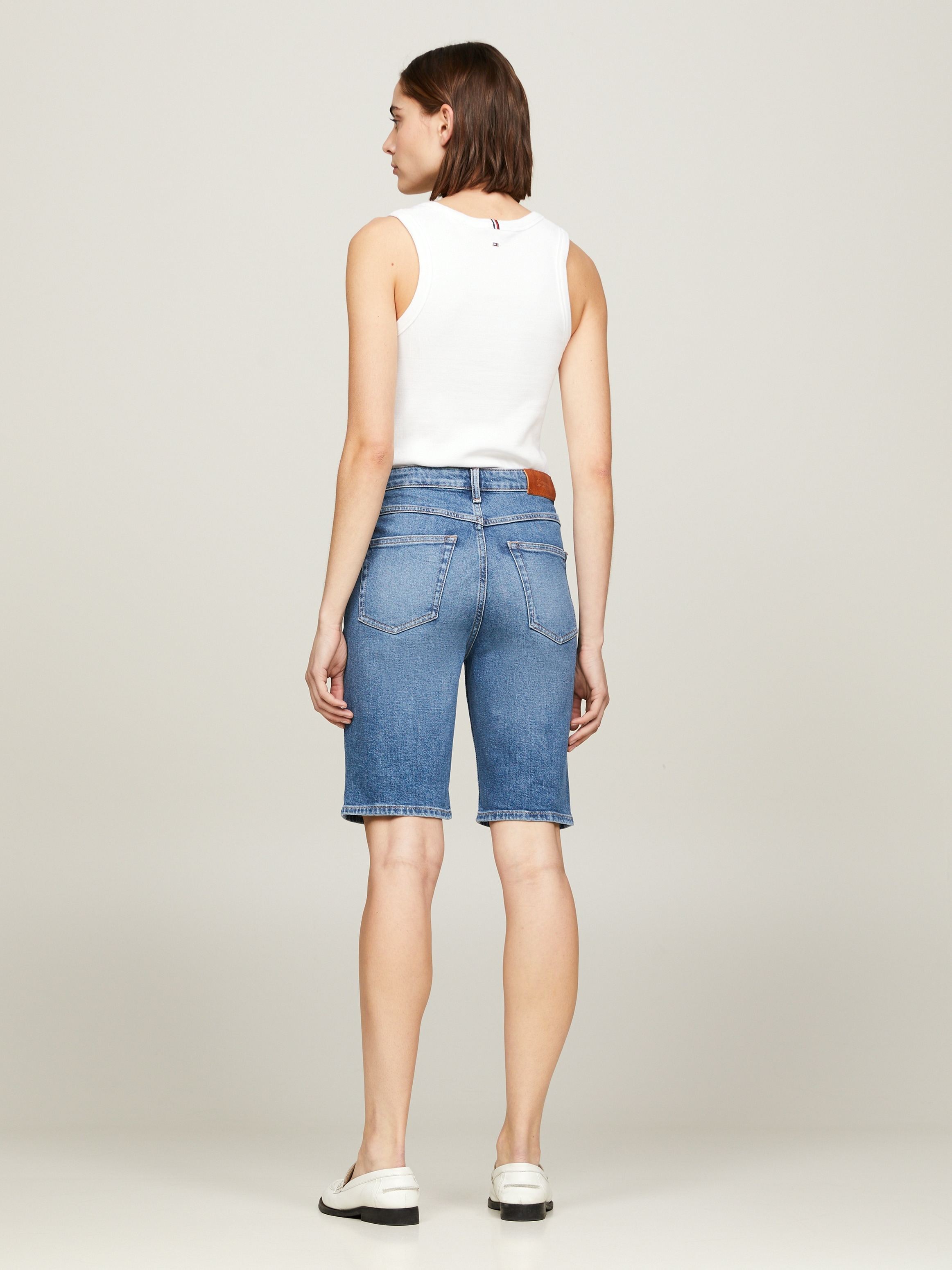 Tommy Hilfiger Shorts »DNM SLIM SHORT HW MEL«, in blauer Waschung