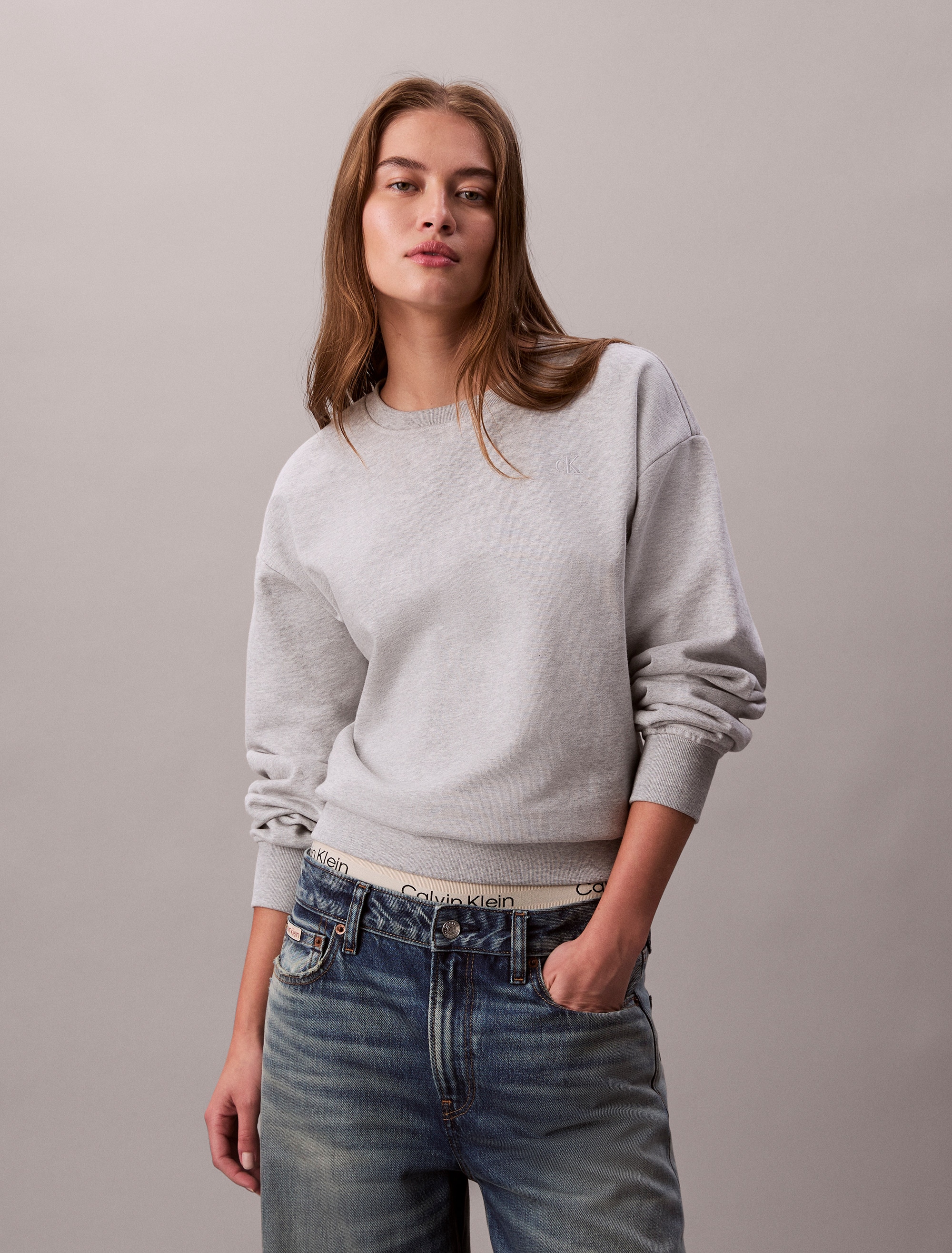 Calvin Klein Jeans Sweatshirt »LS ARCHIVE LOGO FRENCH TERRY RLX«, Mit Rundhalsausschnitt, regular fit
