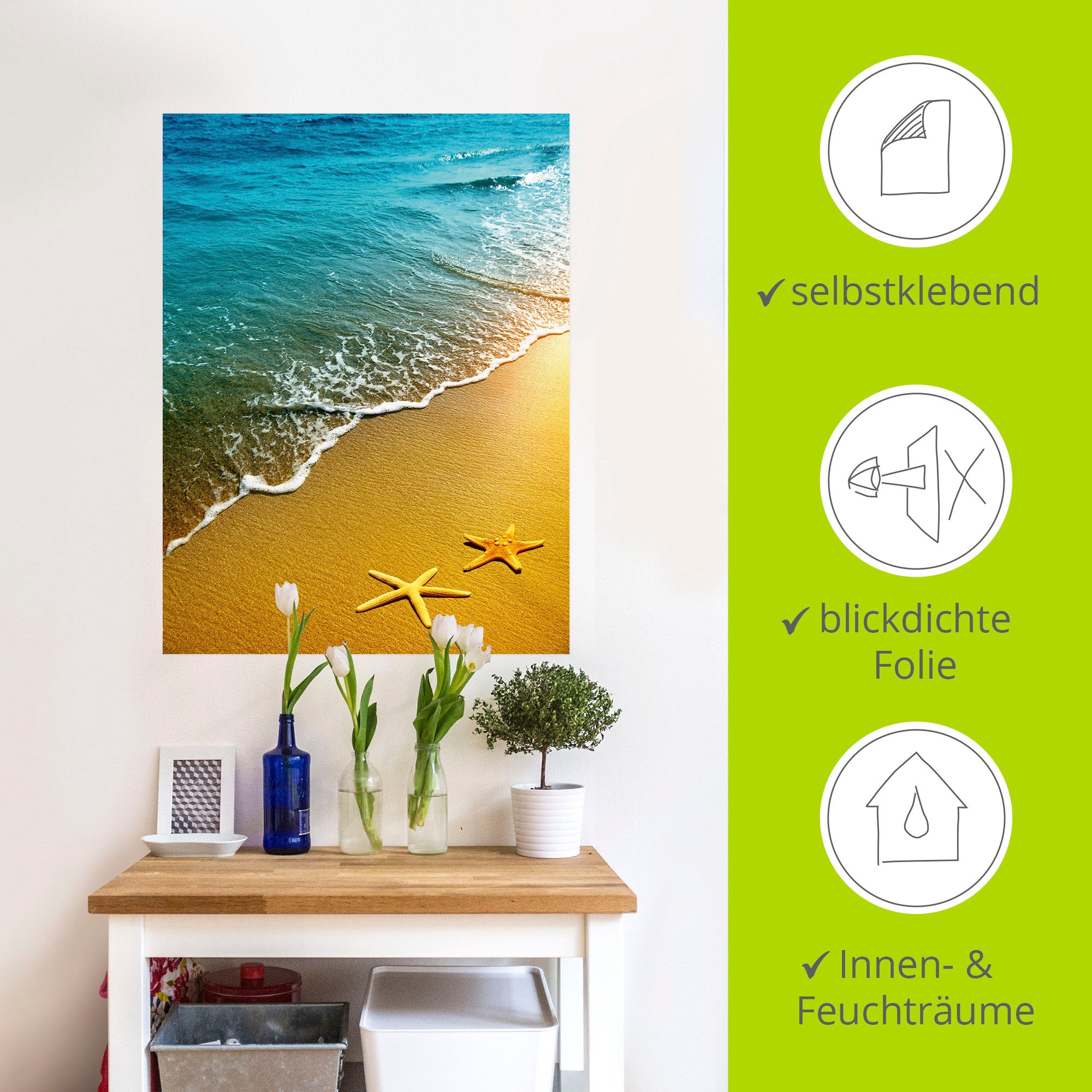 Artland Wandfolie »Seesterne«, Strand, (1 St.), selbstklebend