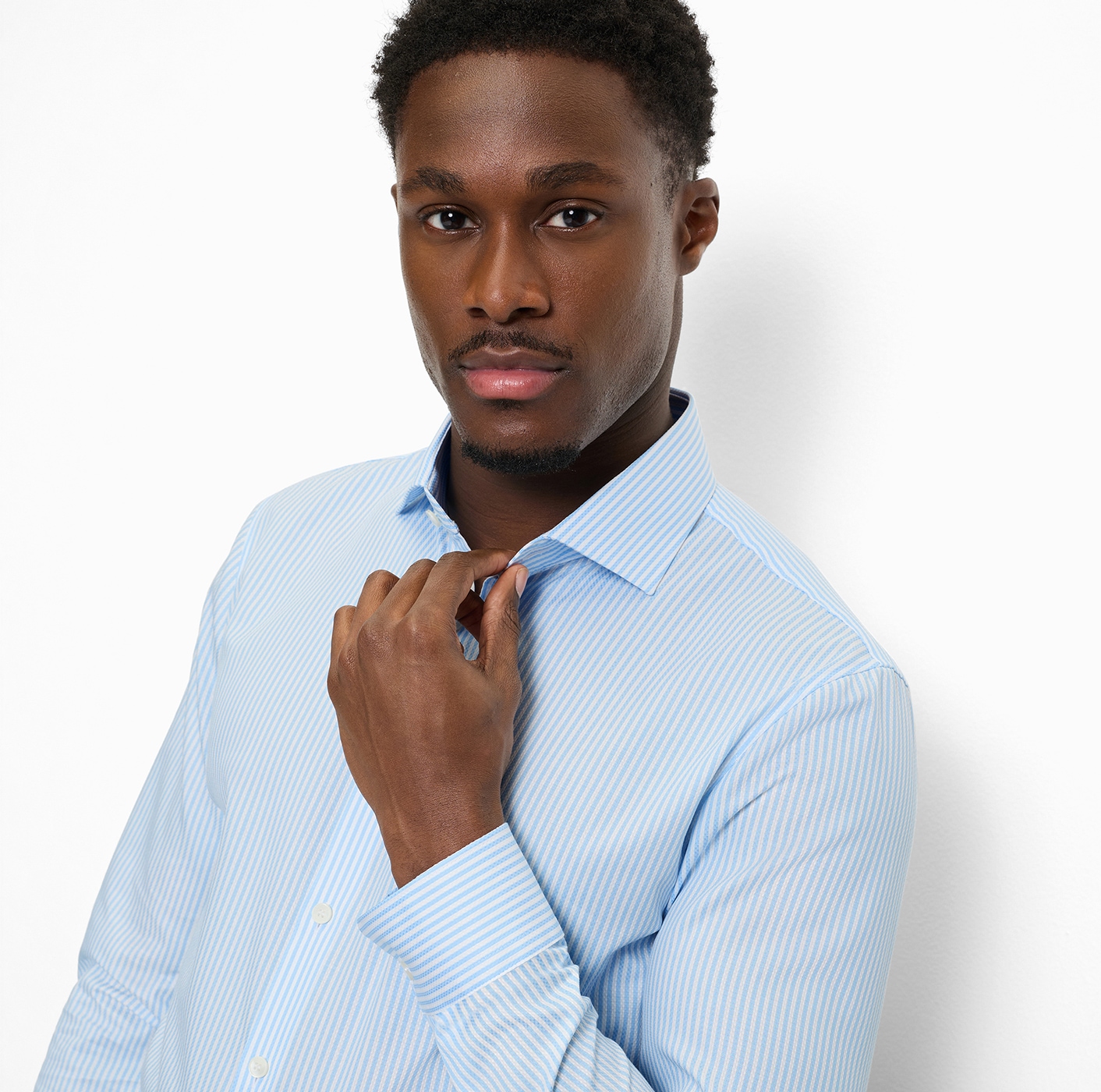 OLYMP Langarmhemd »No 6 six« gestreift, Businesshemd, super slim fit, Royal Kentkragen