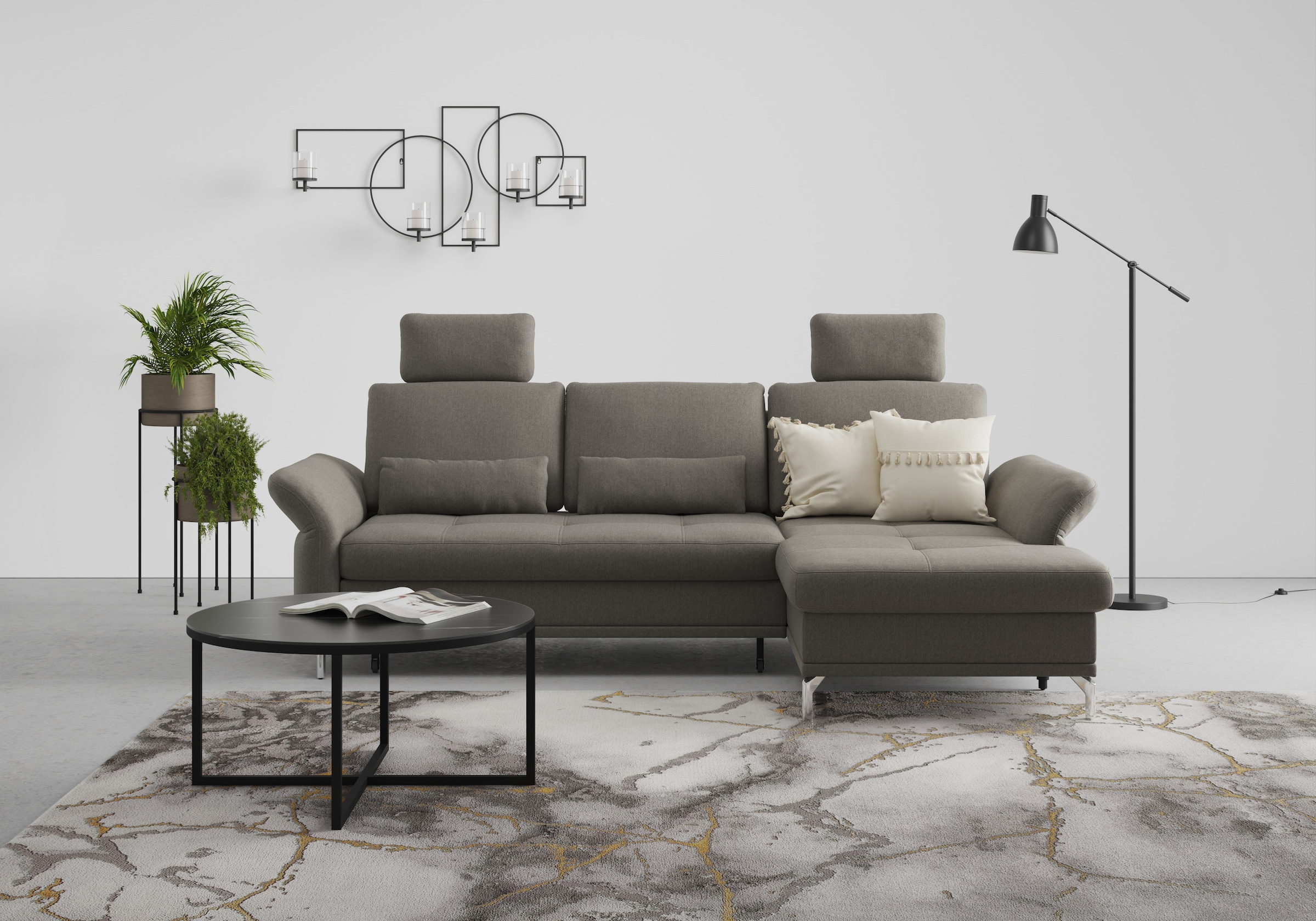 INOSIGN Ecksofa »Palm Beach L-Form«, Federkern, mit Sitztiefenverstellung, wahlweise mit Bettfunktion