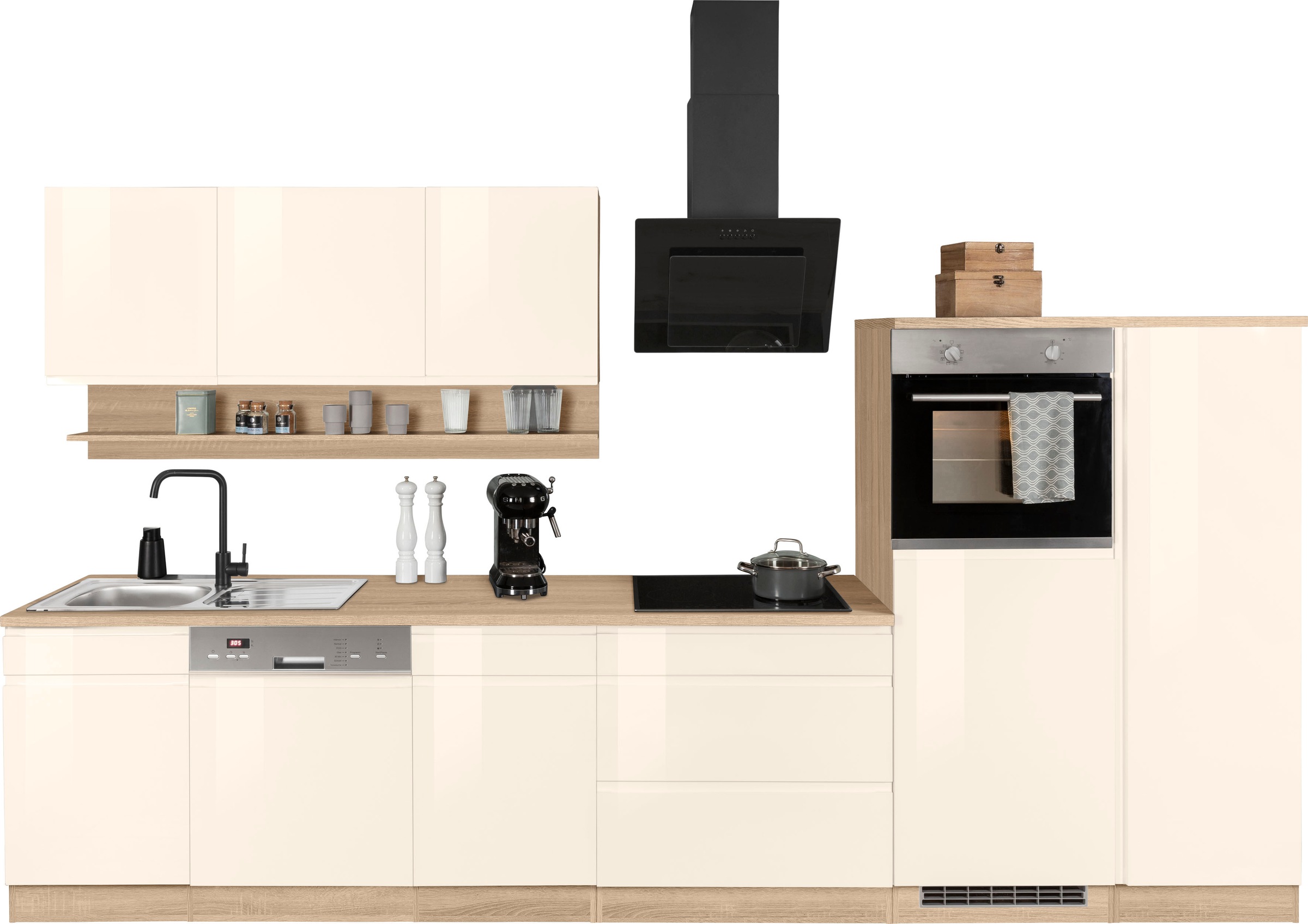 KOCHSTATION Küchenzeile »KS-Virginia«, Breite 350 cm, ohne E-Geräte