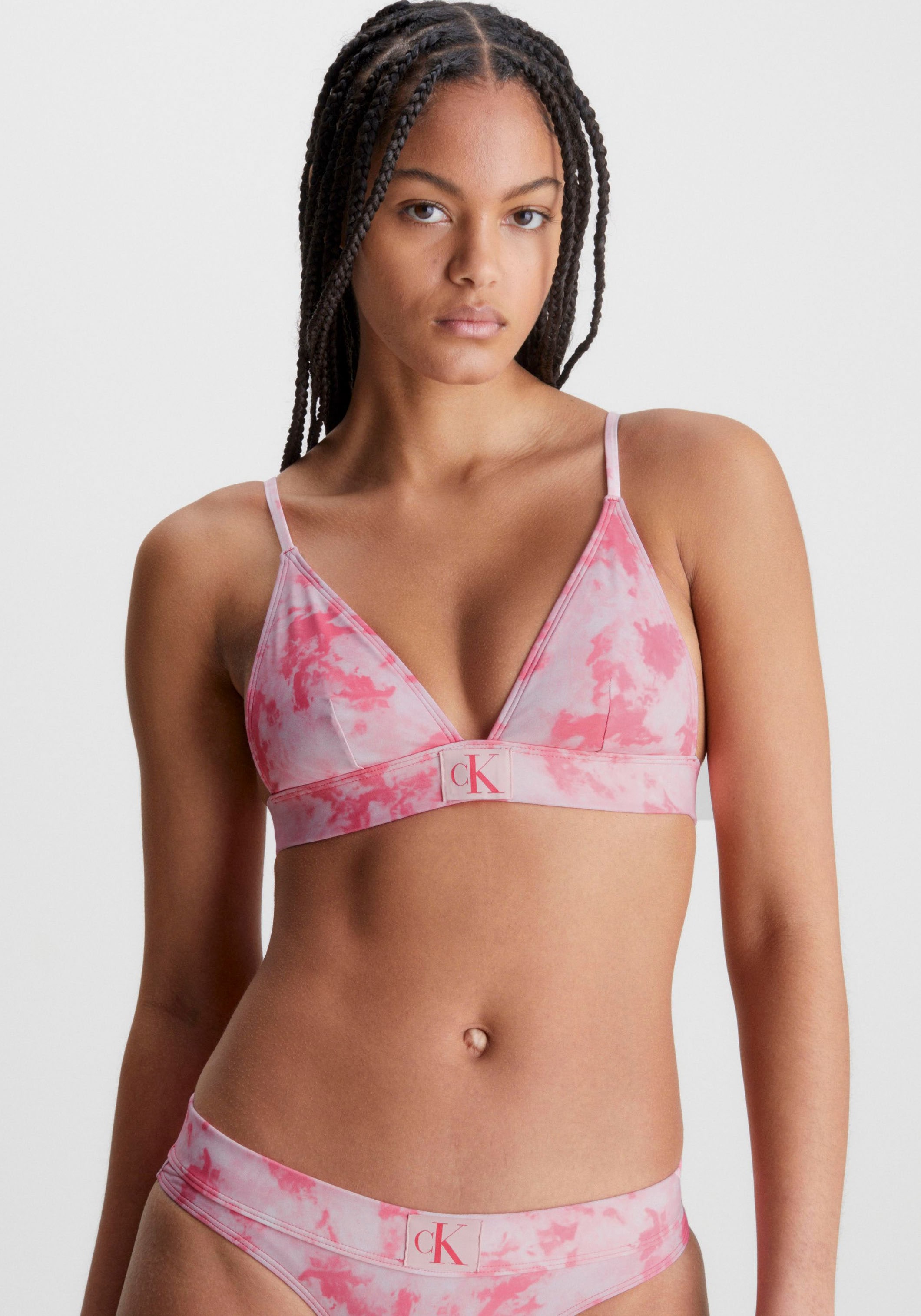 Calvin Klein Swimwear Triangel-Bikini-Top »FIXED TRIANGLE-RP-PRINT«, mit Calvin Klein Markenlabel