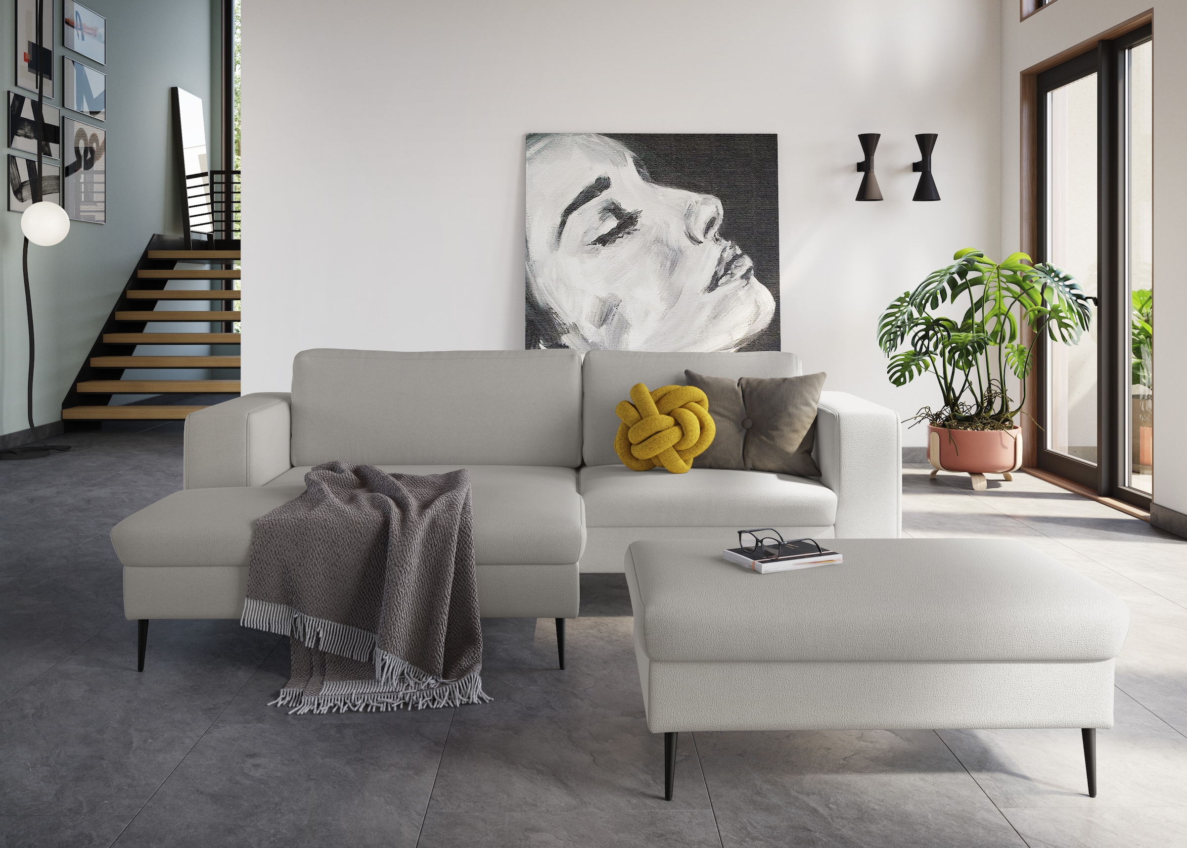 DOMO collection Sitzhocker »Modica«, passend zur Serie, auch in Cord