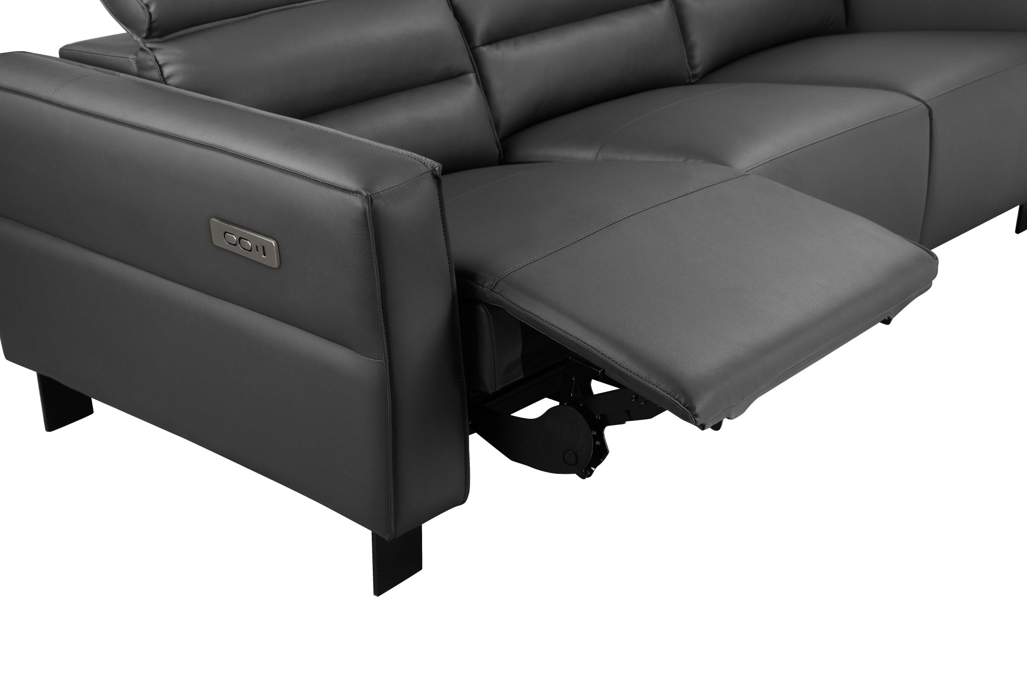 OTTO home 3-Sitzer »Carpari Lederoptik, 224 cm, man./elektr. Relaxfunktion« (USB A/C), sowie Kopfteilverstellung